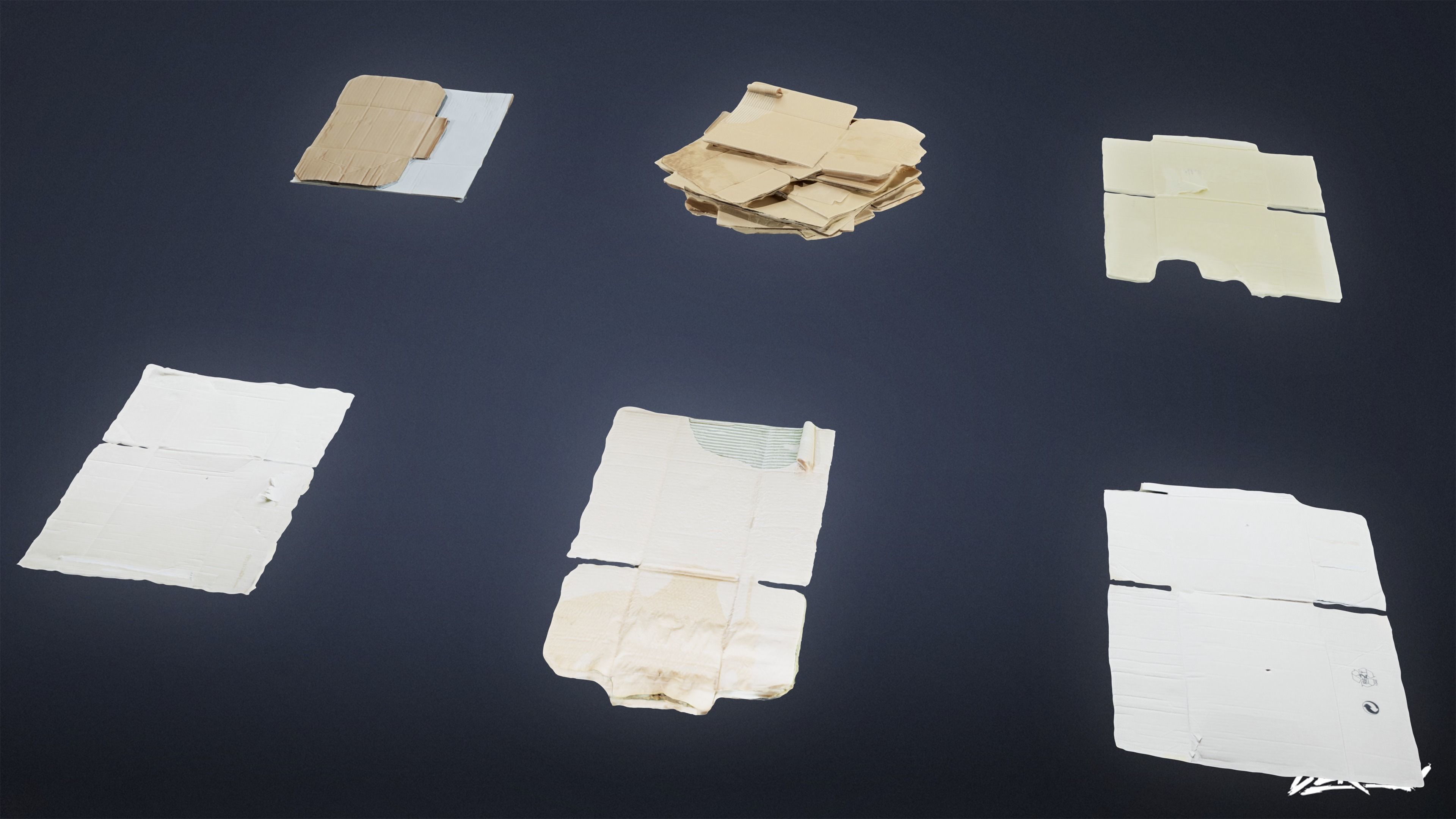 TRASH - Cardboard Trash 01 - LOW POLY AND NANITE Low-poly 3D model_5