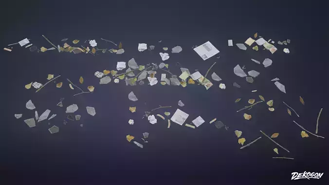 TRASH - Debris Atlas 01 - LOW POLY Low-poly 3D model