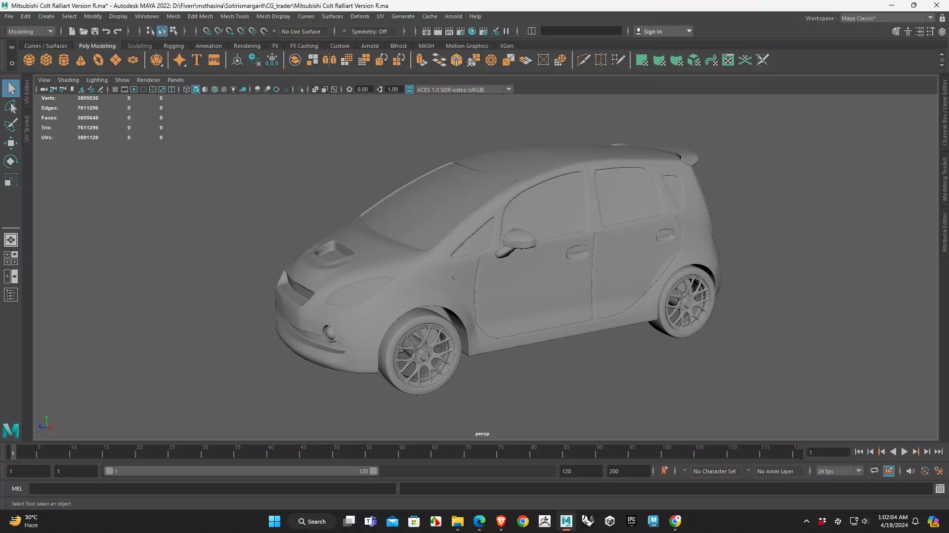 Colt Ralliart Version R printing ready model 3D print model_0