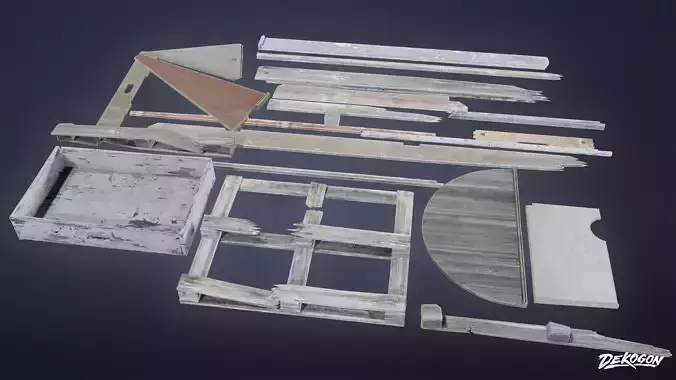 TRASH - Debris Pile 02 - LOW POLY AND NANITE Low-poly 3D model