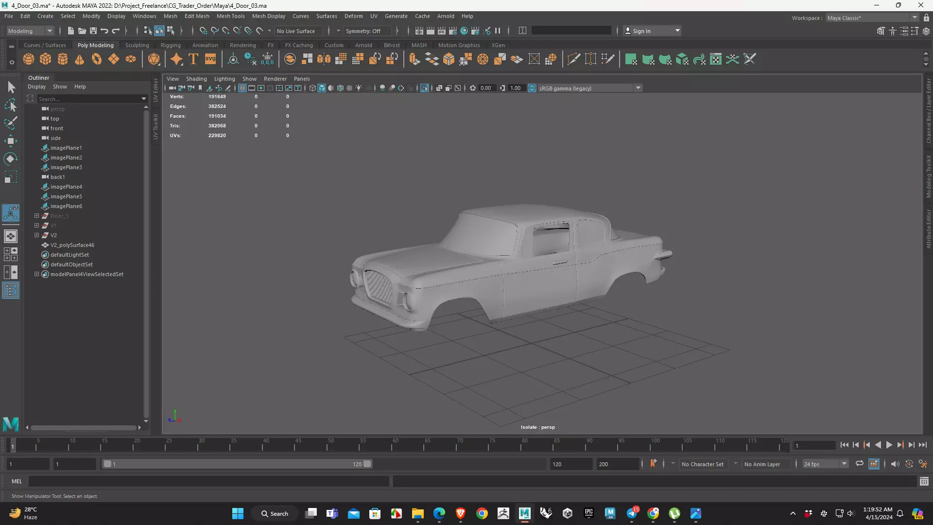 Two Door Studebaker Lark 1959 Body for 3D Print Model 3D print model