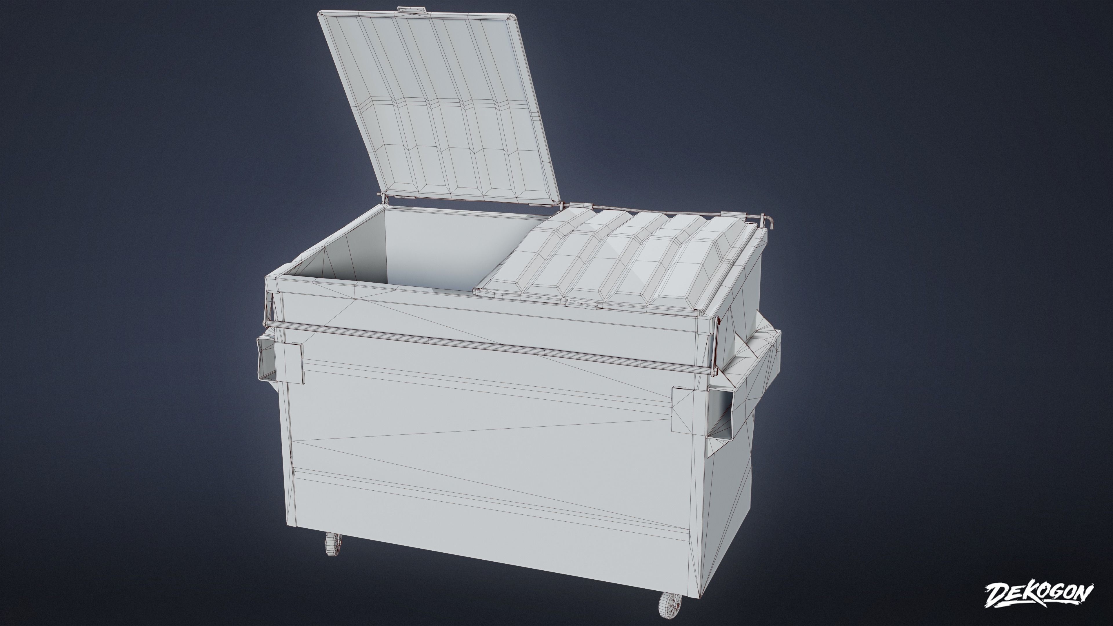 TRASH - Dumpster Large 01 - LOW POLY AND NANITE Low-poly 3D model_7