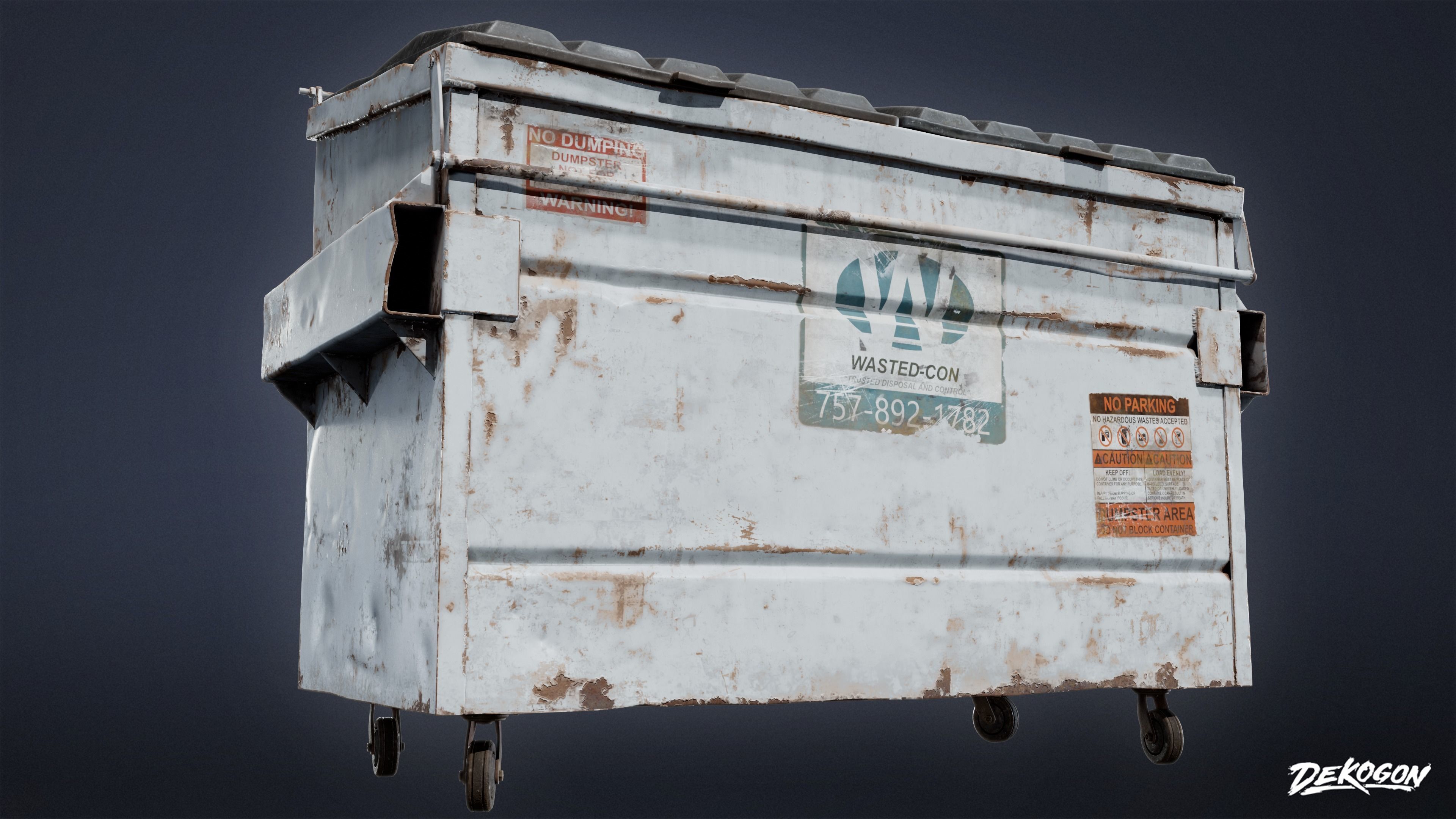 TRASH - Dumpster Large 01 - LOW POLY AND NANITE Low-poly 3D model_6