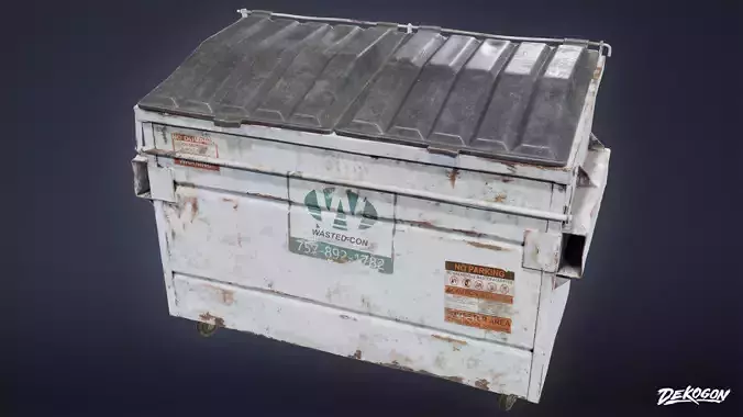 TRASH - Dumpster Large 01 - LOW POLY AND NANITE Low-poly 3D model