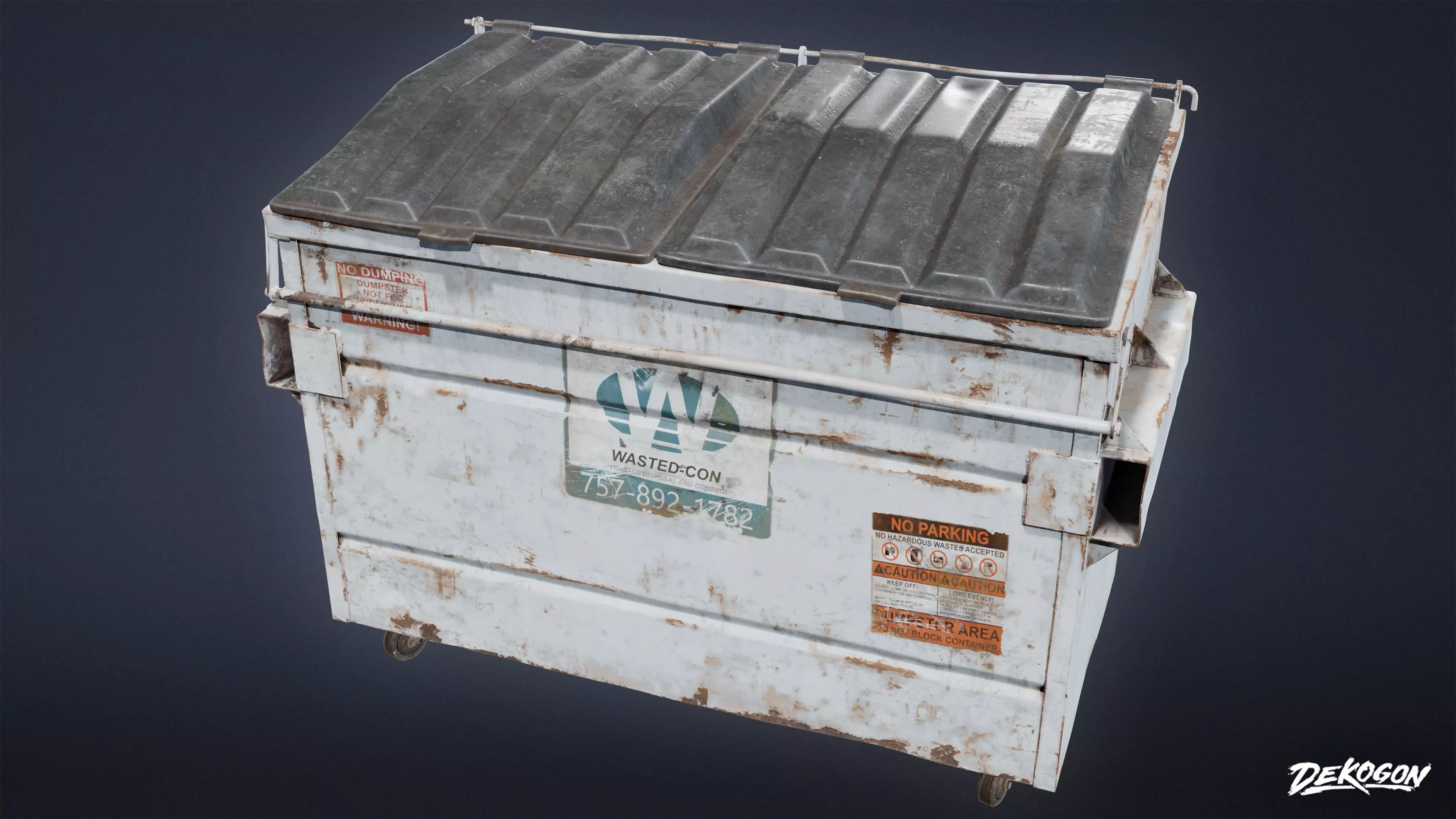 TRASH - Dumpster Large 01 - LOW POLY AND NANITE Low-poly 3D model_0