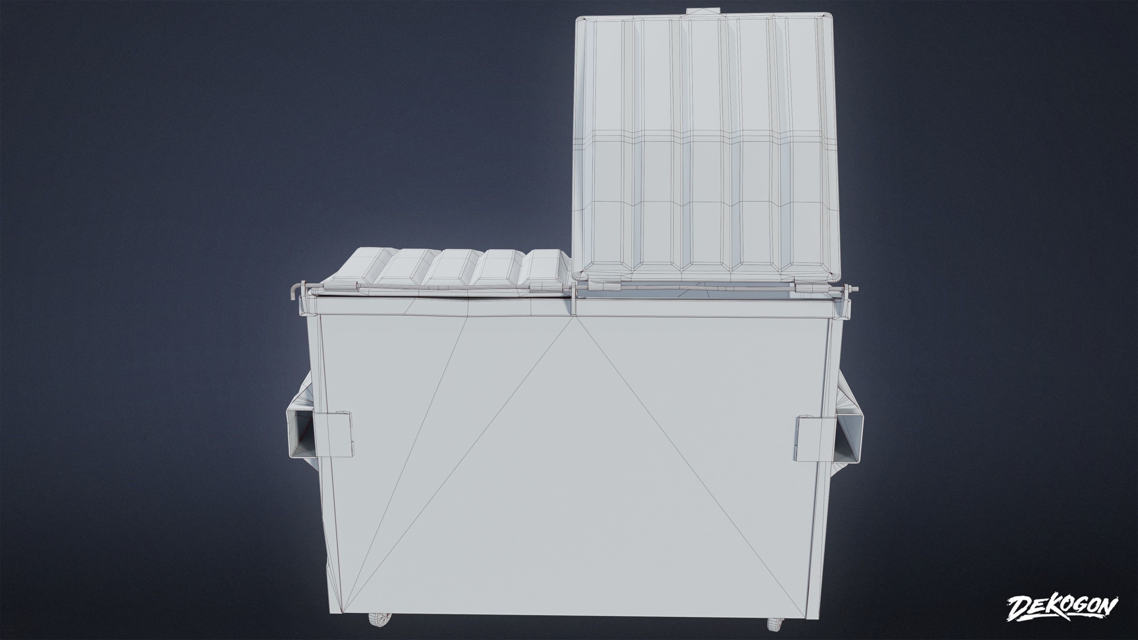 TRASH - Dumpster Large 01 - LOW POLY AND NANITE Low-poly 3D model_8