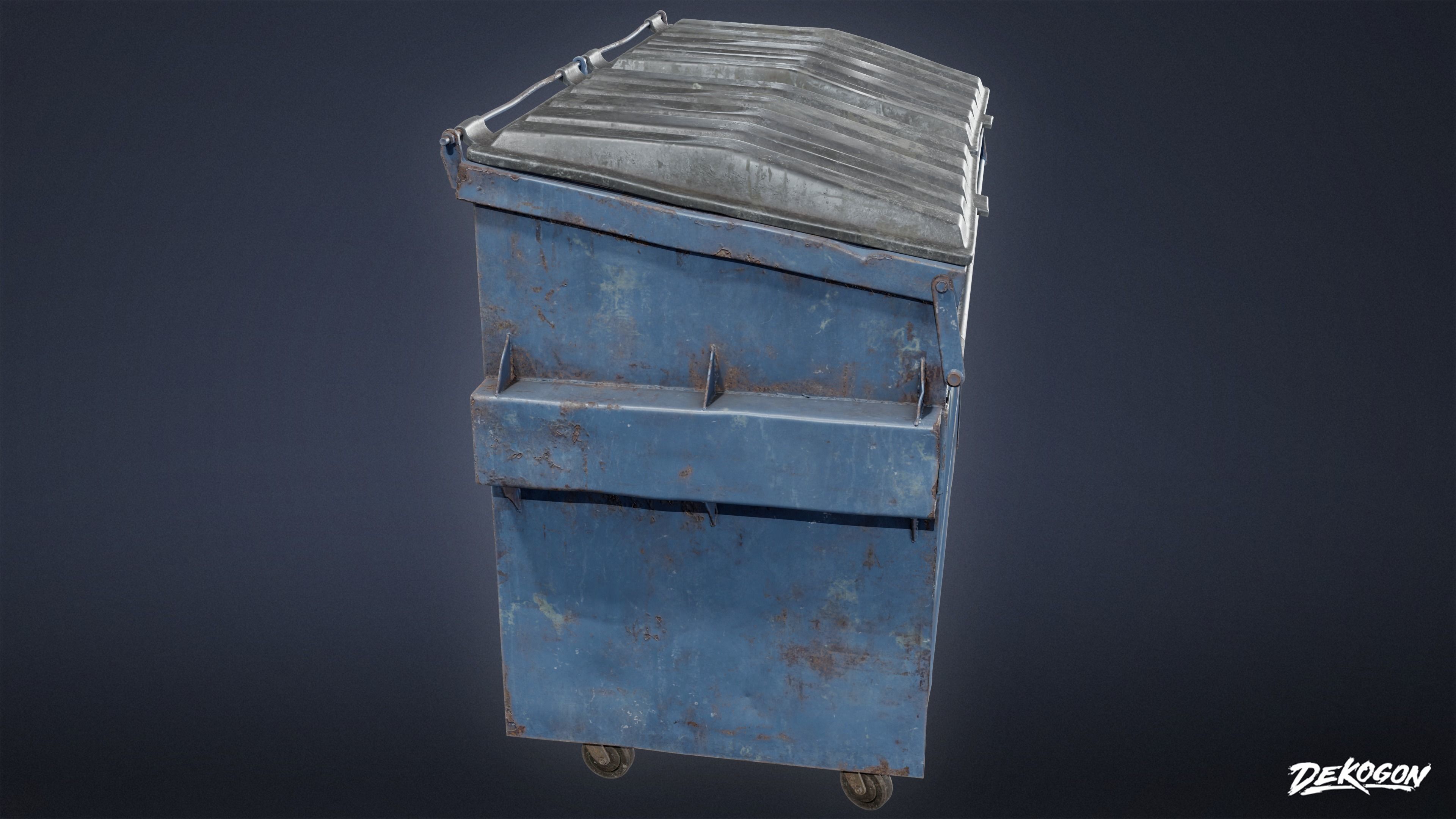 TRASH - Dumpster Large 01 - LOW POLY AND NANITE Low-poly 3D model_2