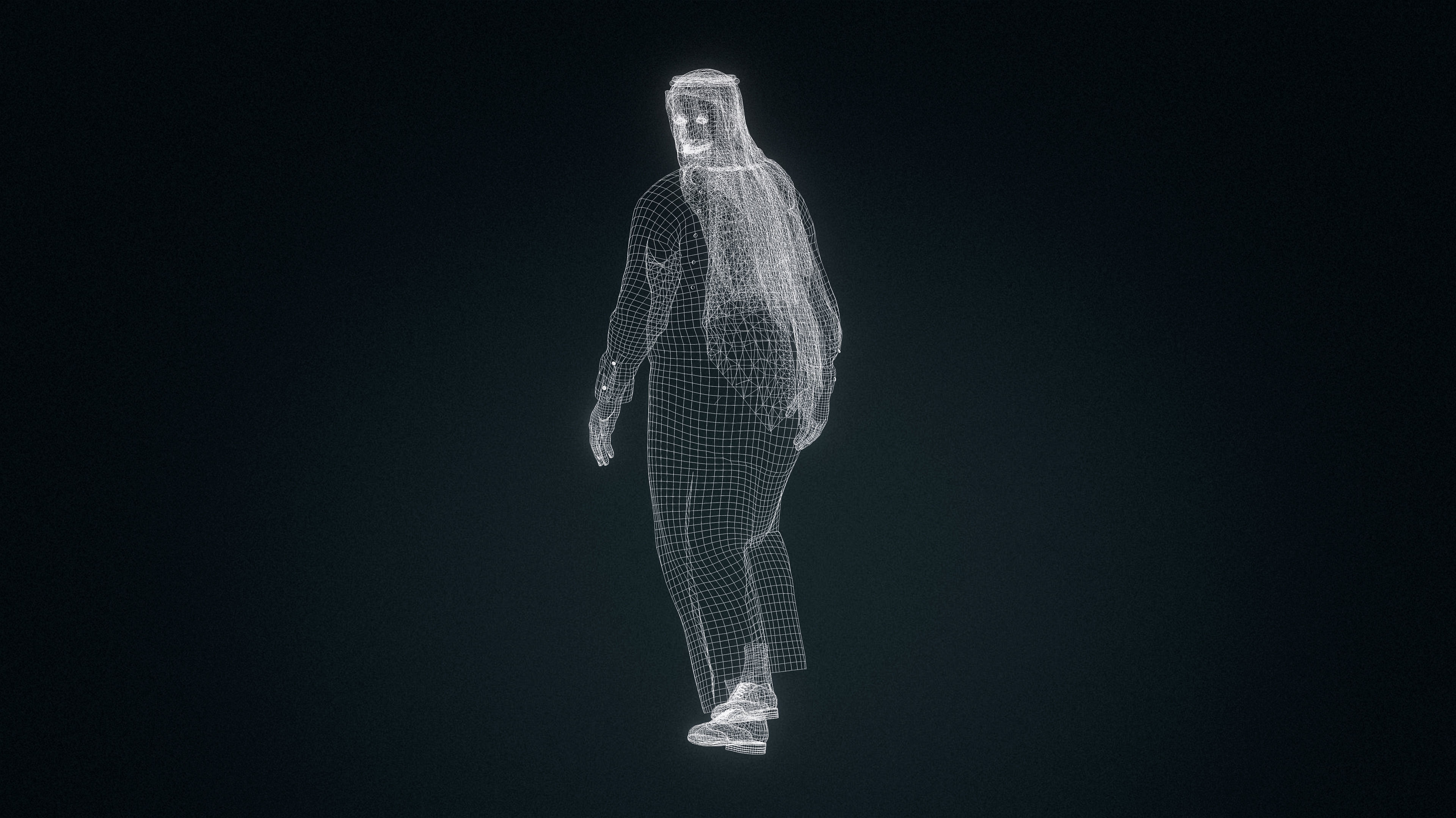 High Quality Realistic Arab Man Overweight Low-poly 3D model_21