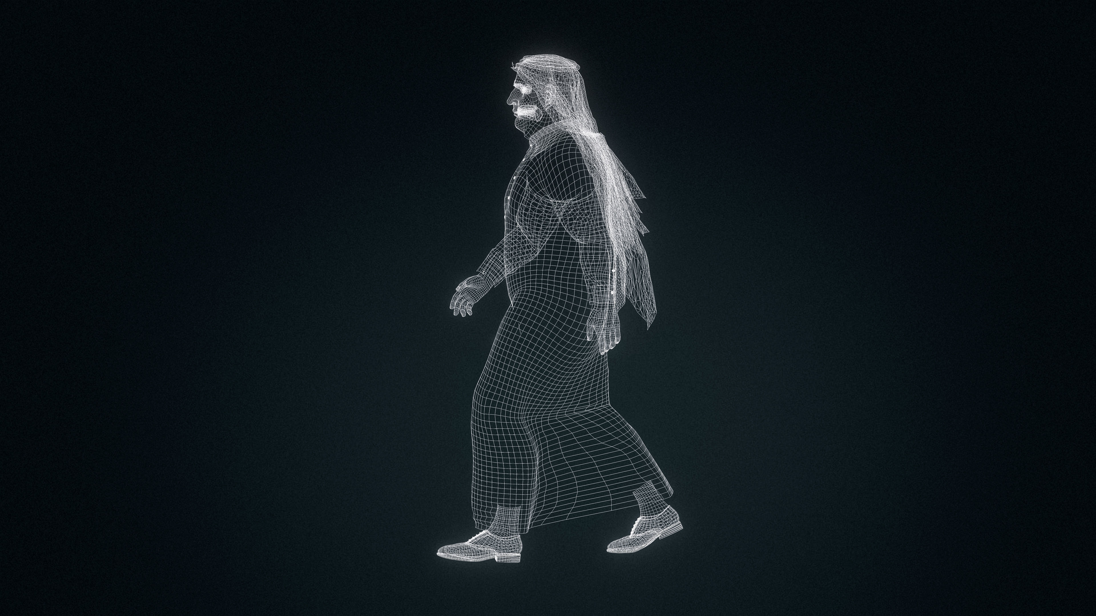 High Quality Realistic Arab Man Overweight Low-poly 3D model_19