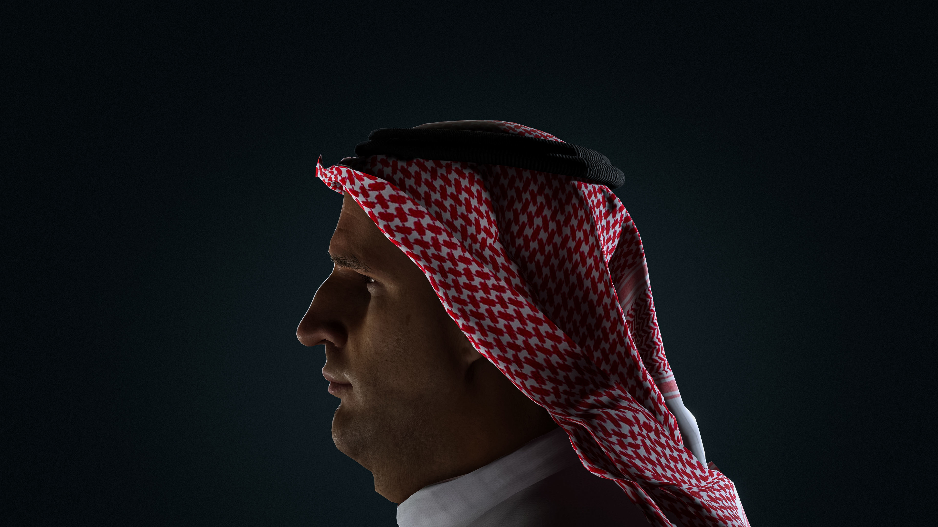 High Quality Realistic Arab Man Overweight Low-poly 3D model_12