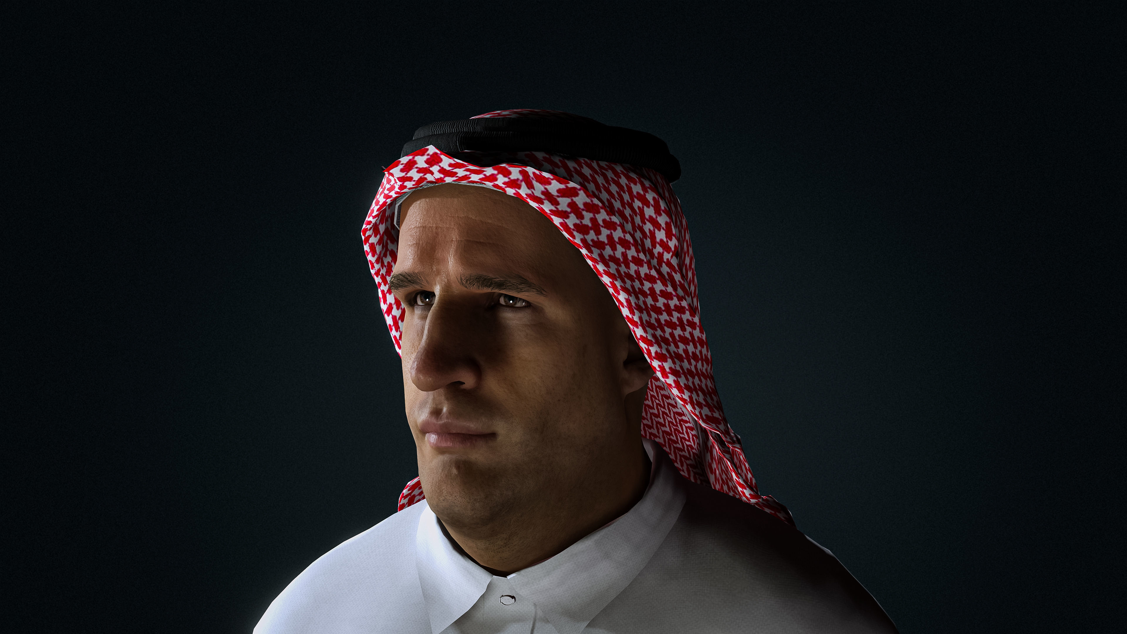 High Quality Realistic Arab Man Overweight Low-poly 3D model_10