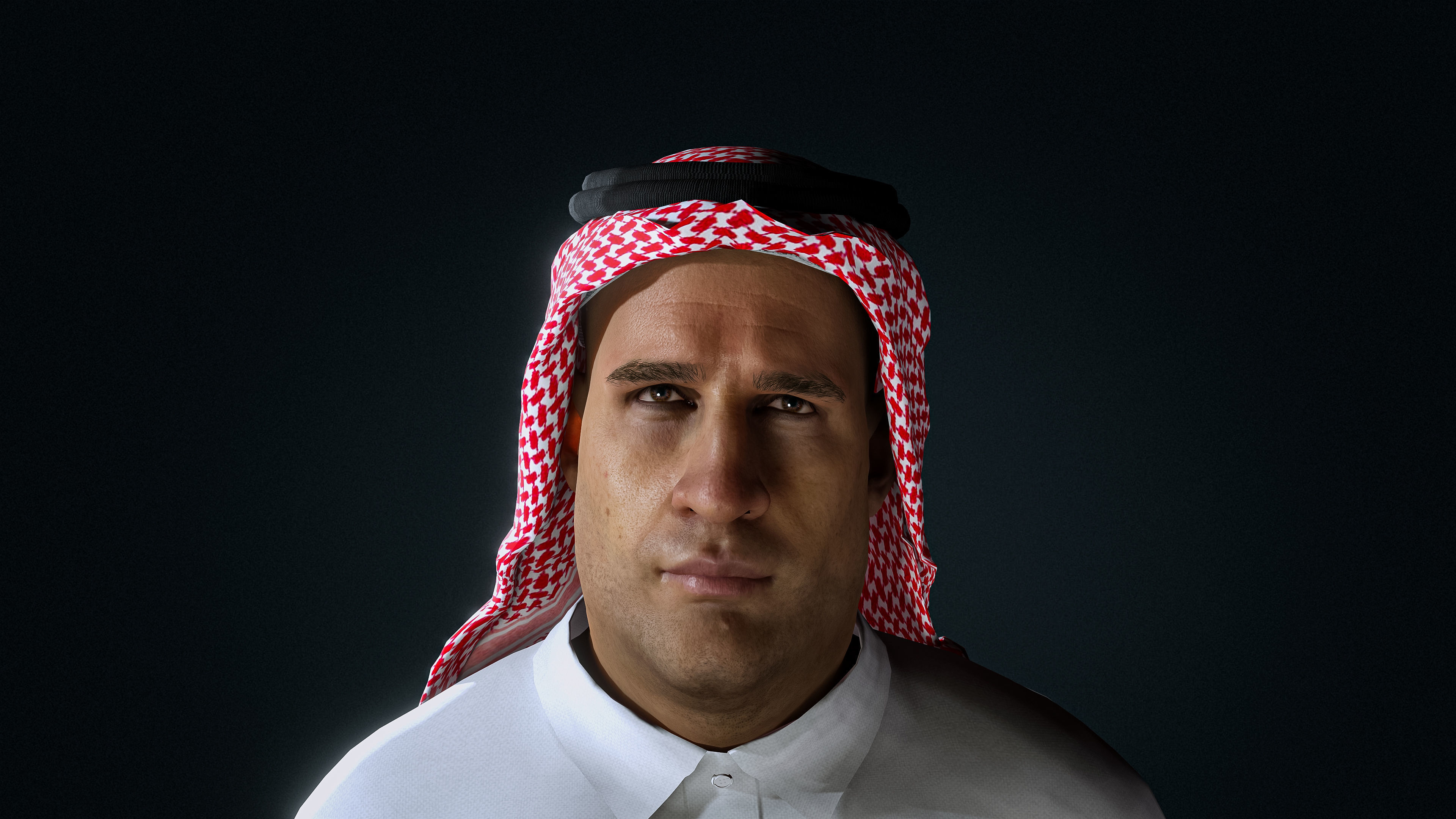 High Quality Realistic Arab Man Overweight Low-poly 3D model_2