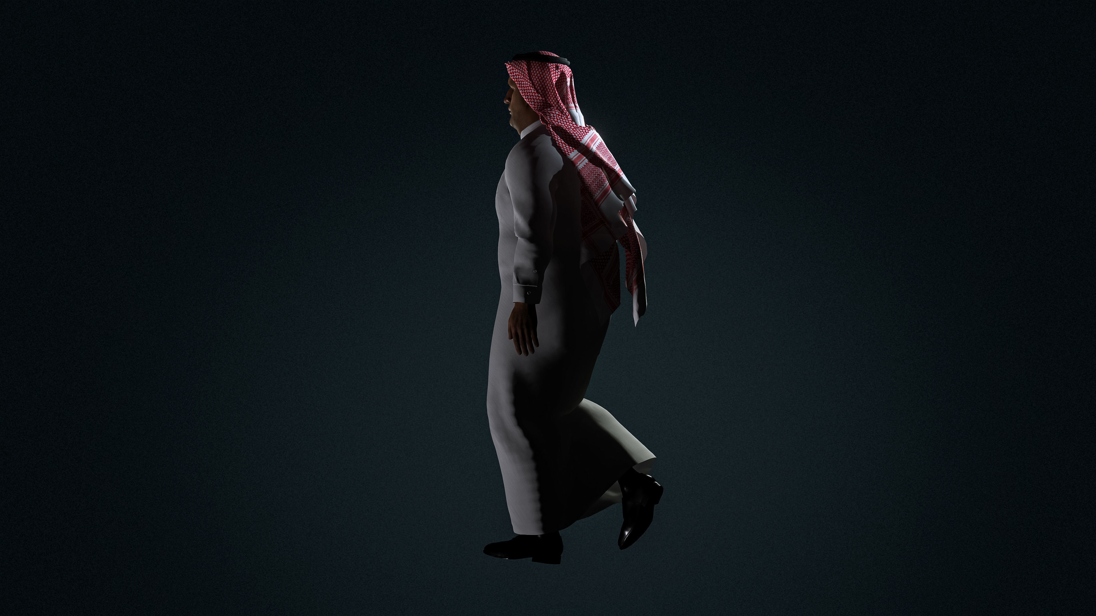 High Quality Realistic Arab Man Overweight Low-poly 3D model_7