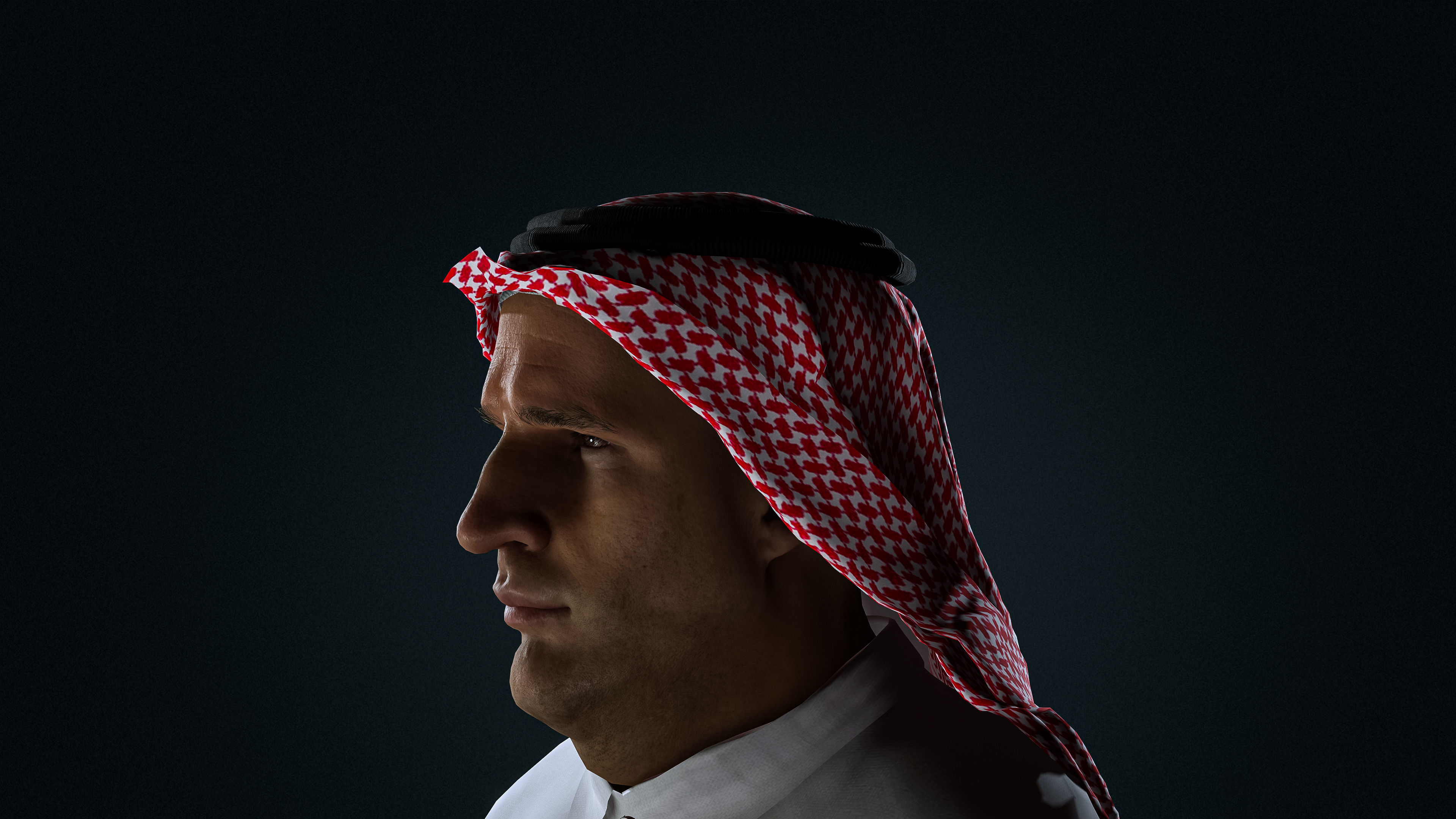 High Quality Realistic Arab Man Overweight Low-poly 3D model_11