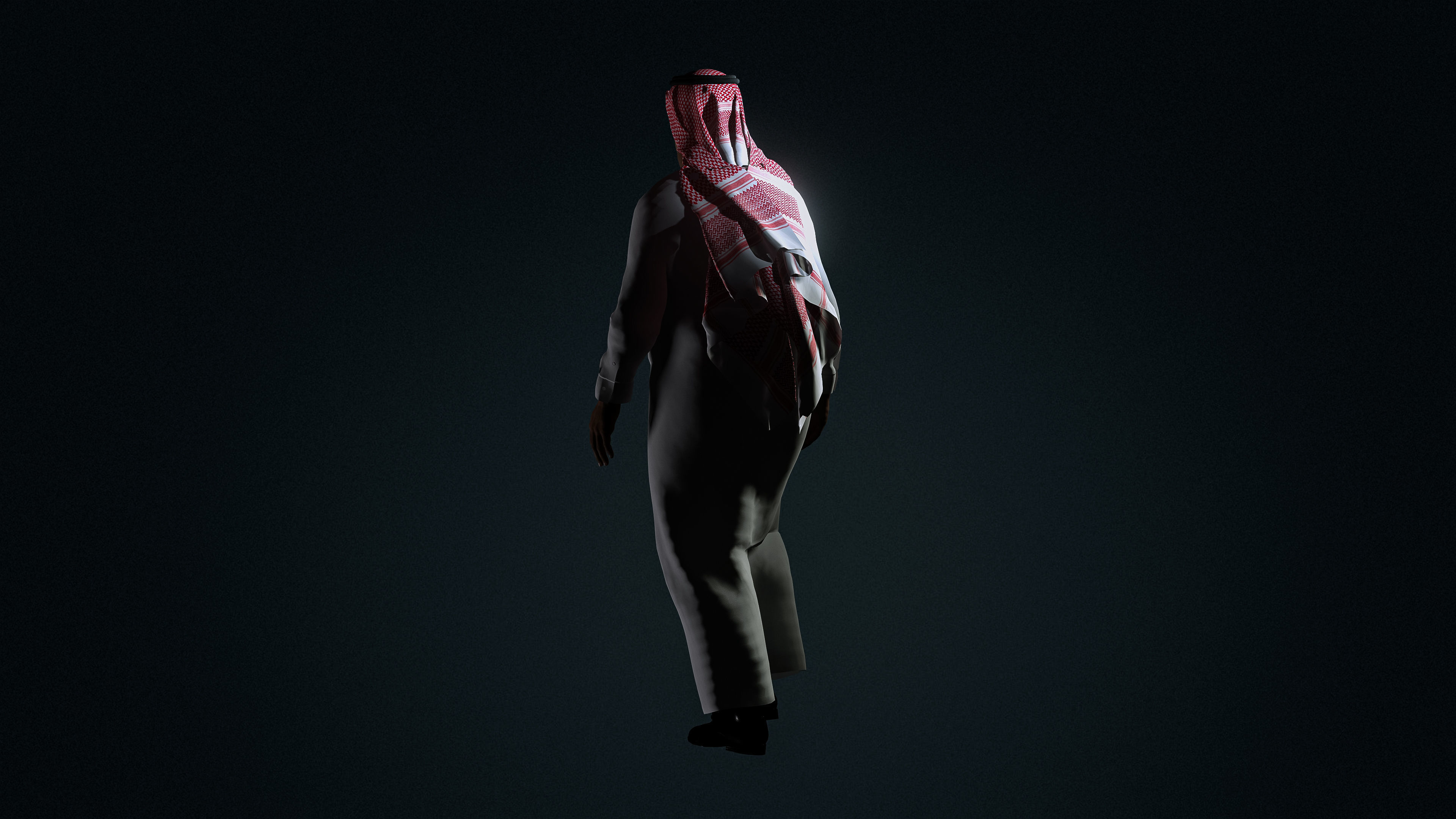 High Quality Realistic Arab Man Overweight Low-poly 3D model_8