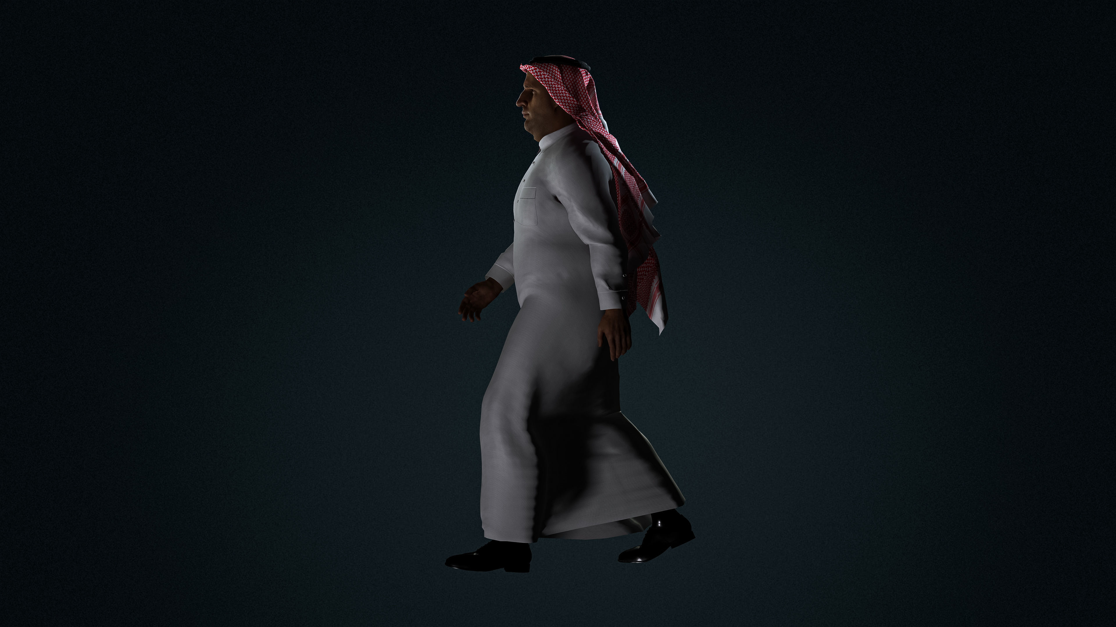 High Quality Realistic Arab Man Overweight Low-poly 3D model_6