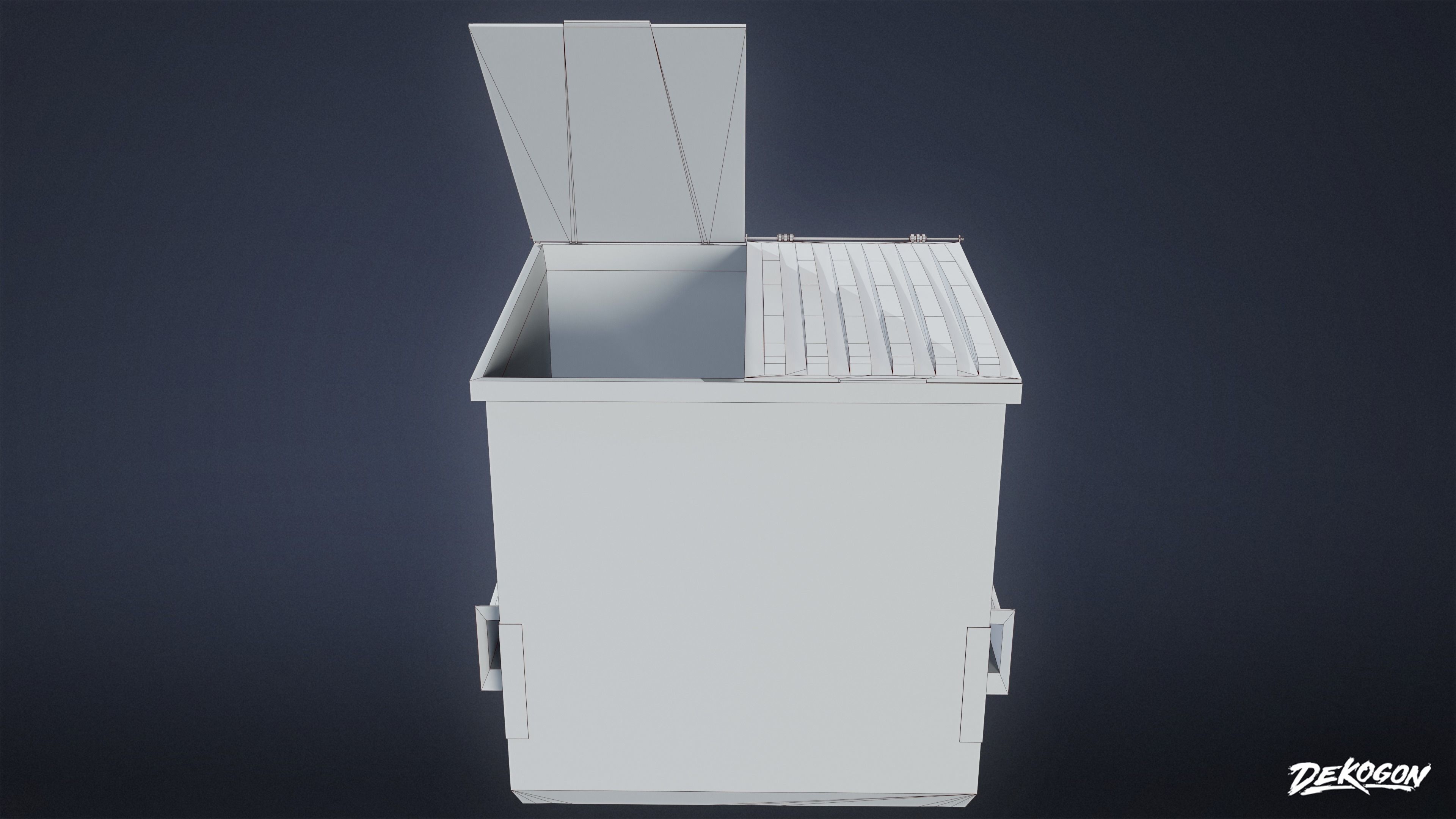TRASH - Dumpster Large 02 - LOW POLY AND NANITE Low-poly 3D model_8