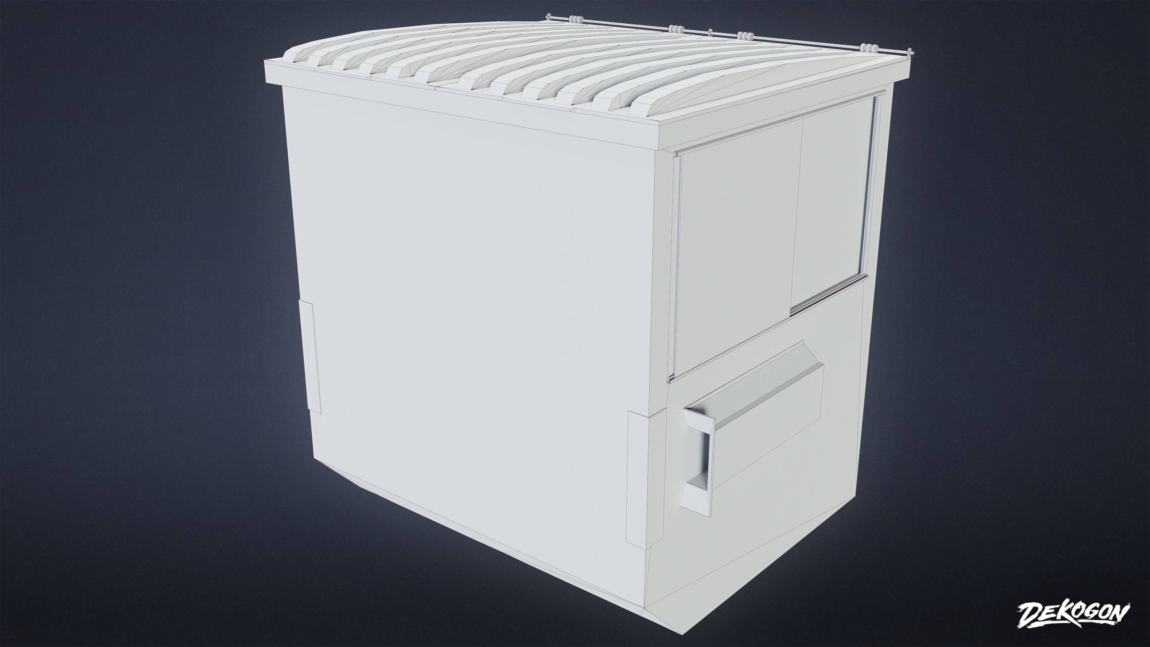 TRASH - Dumpster Large 02 - LOW POLY AND NANITE Low-poly 3D model_10