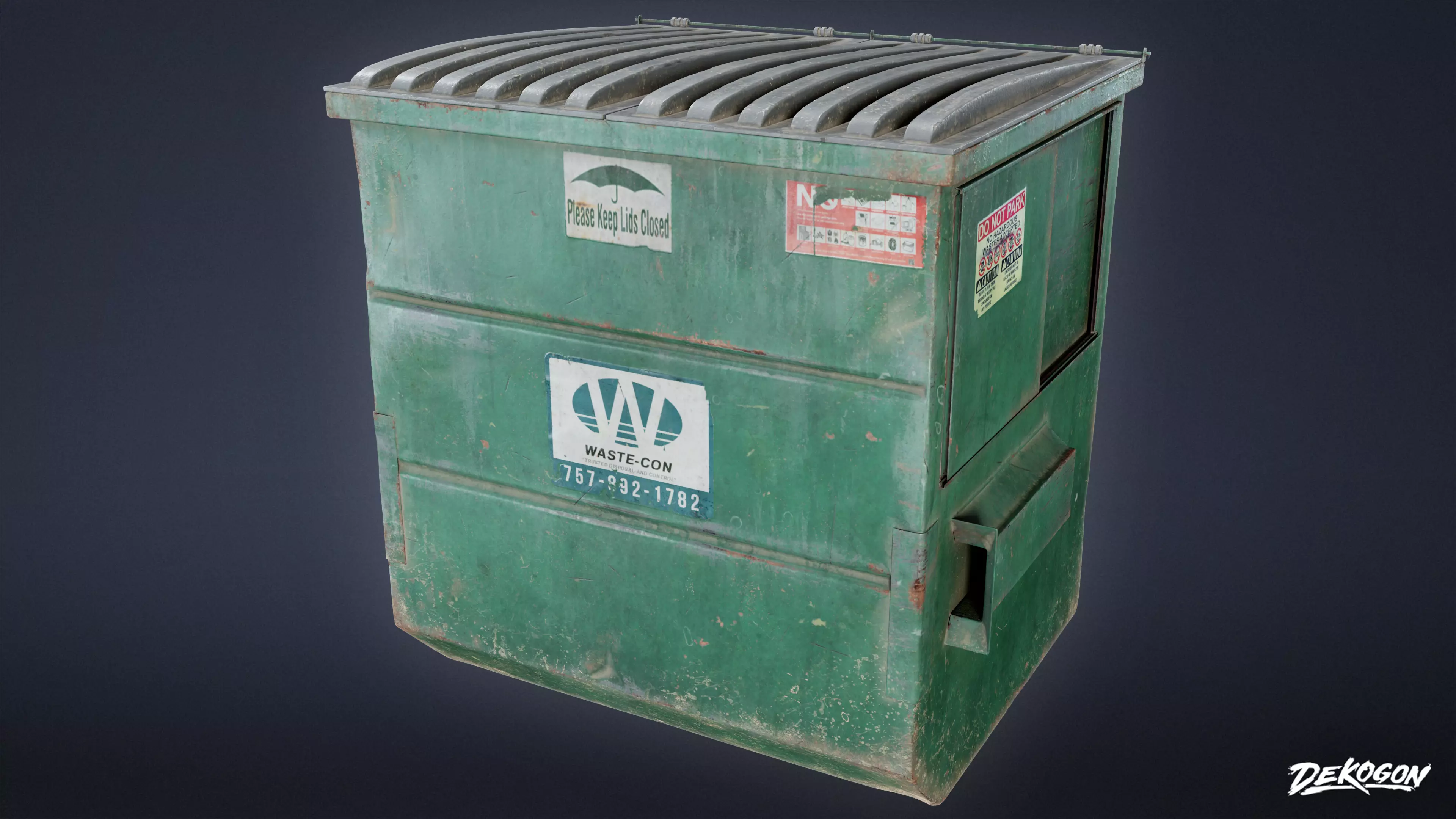 TRASH - Dumpster Large 02 - LOW POLY AND NANITE Low-poly 3D model_0