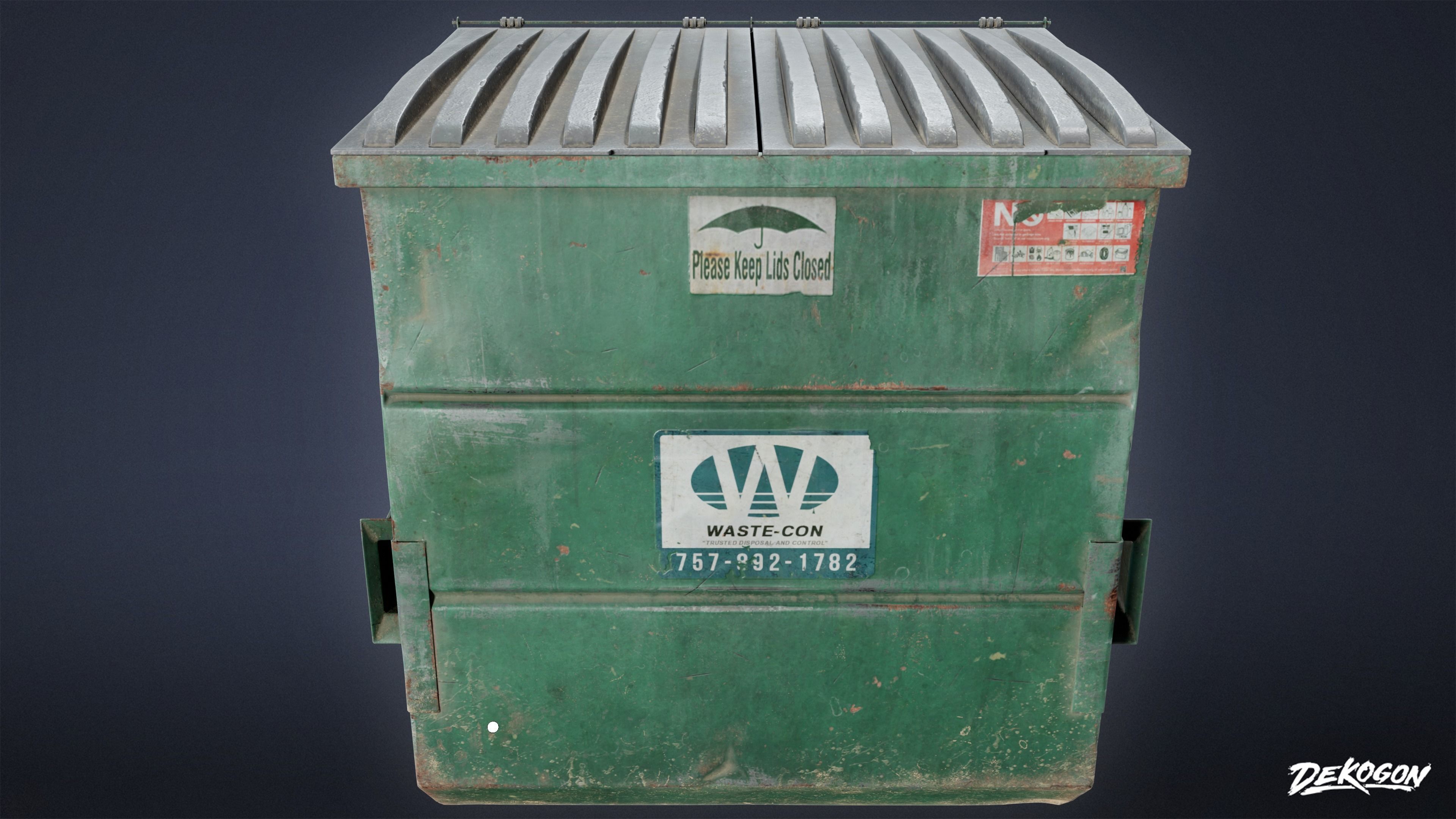 TRASH - Dumpster Large 02 - LOW POLY AND NANITE Low-poly 3D model_3