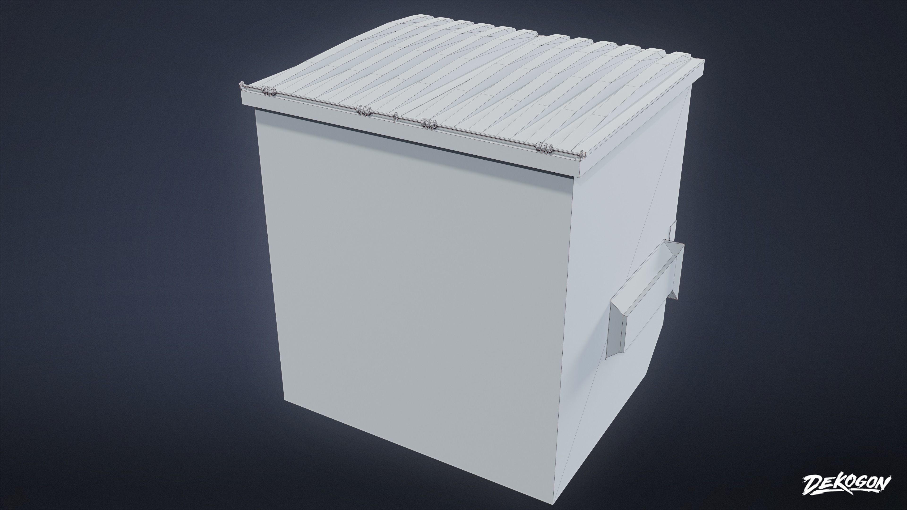 TRASH - Dumpster Large 02 - LOW POLY AND NANITE Low-poly 3D model_1