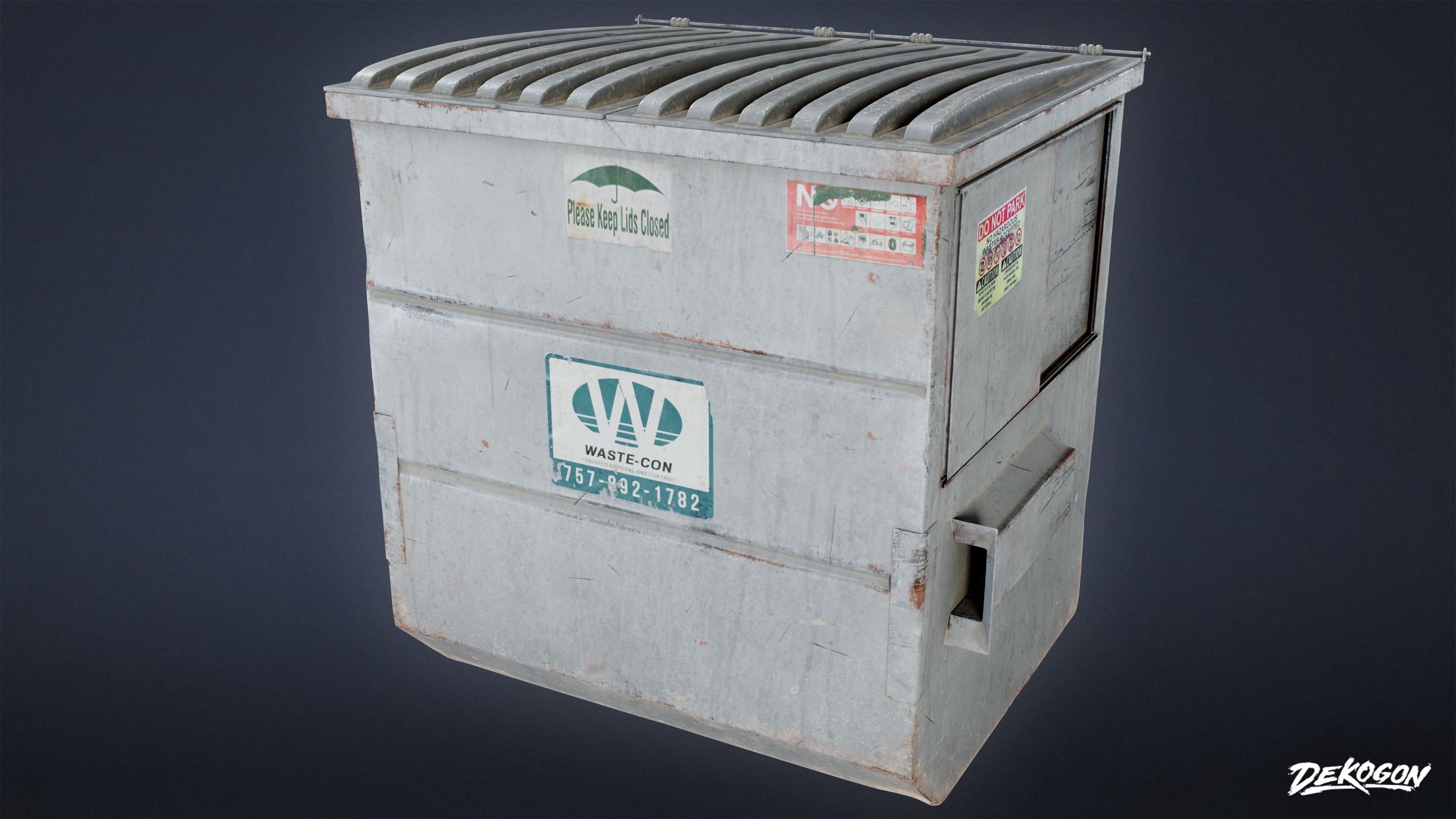 TRASH - Dumpster Large 02 - LOW POLY AND NANITE Low-poly 3D model_2