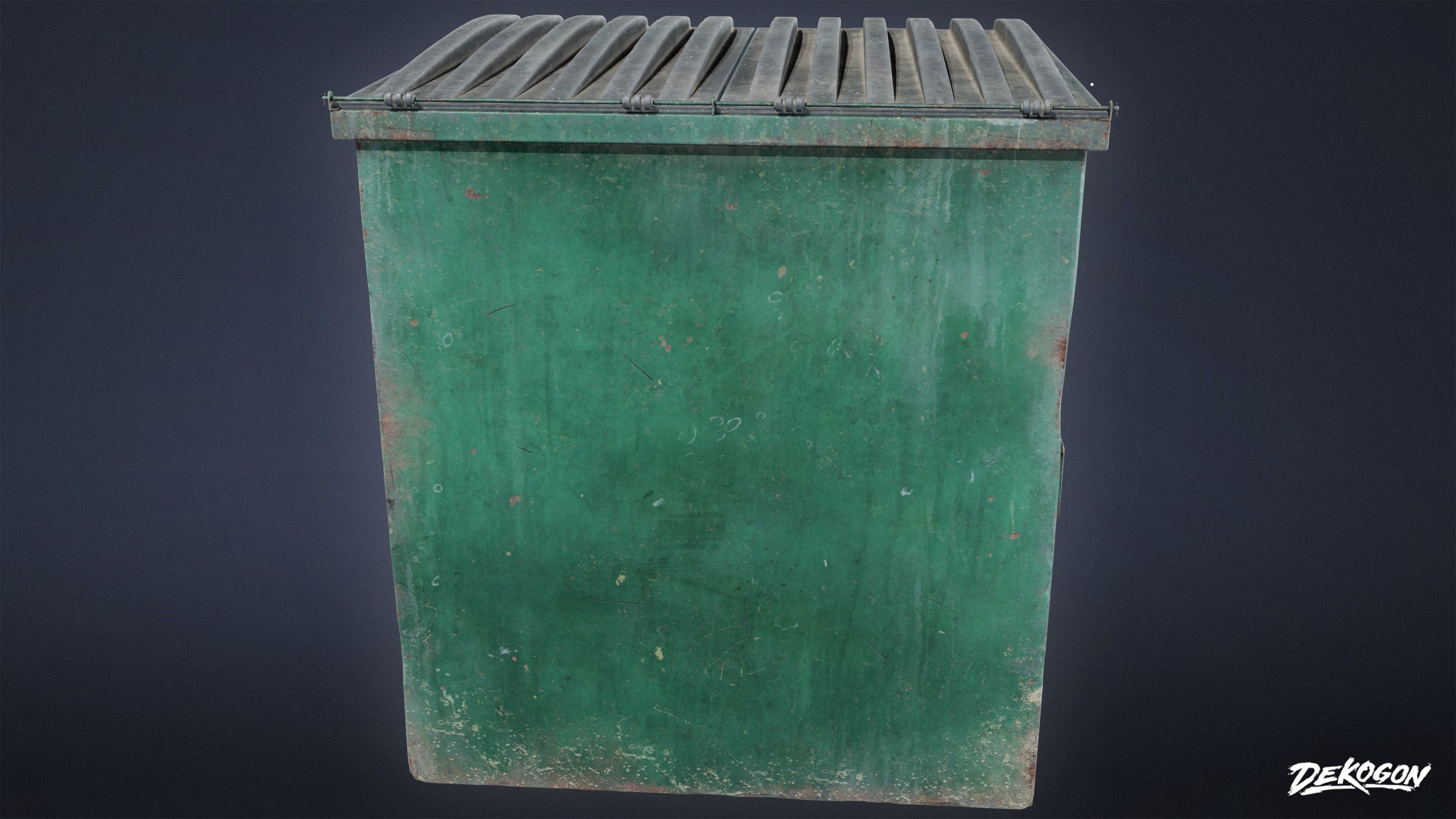 TRASH - Dumpster Large 02 - LOW POLY AND NANITE Low-poly 3D model_5