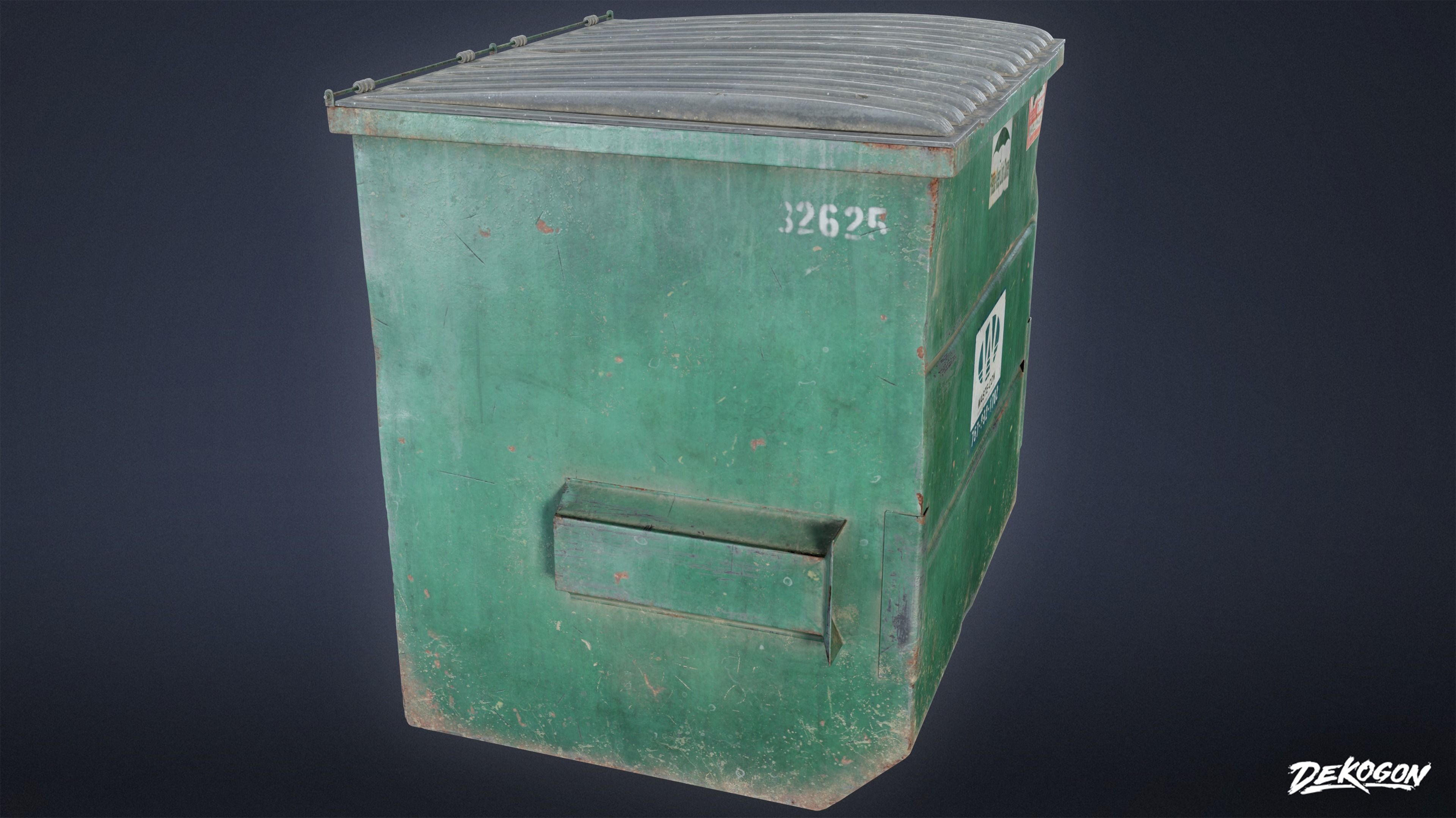 TRASH - Dumpster Large 02 - LOW POLY AND NANITE Low-poly 3D model_4
