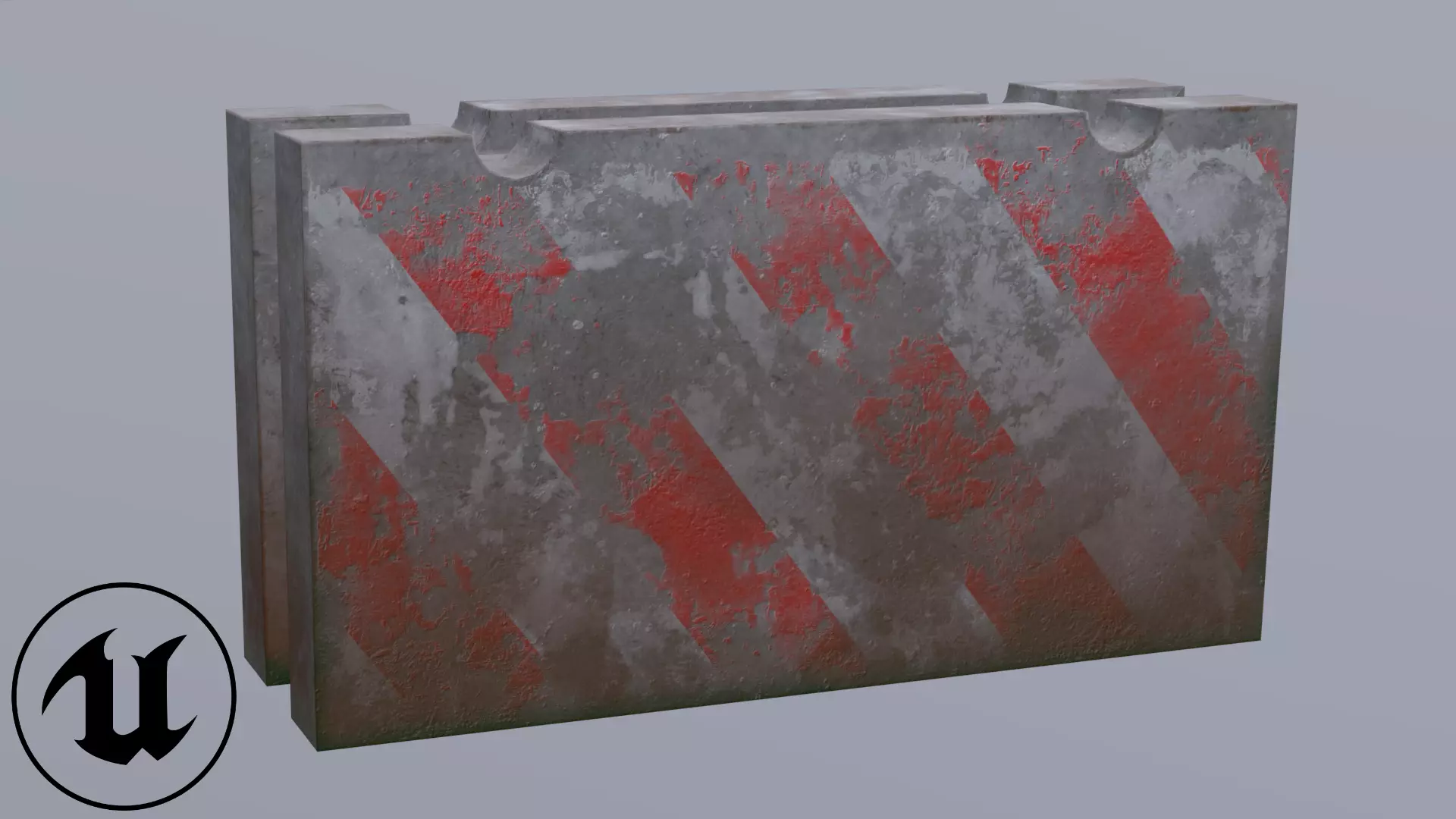 Concrete Barrier LOW POLY Low-poly 3D model