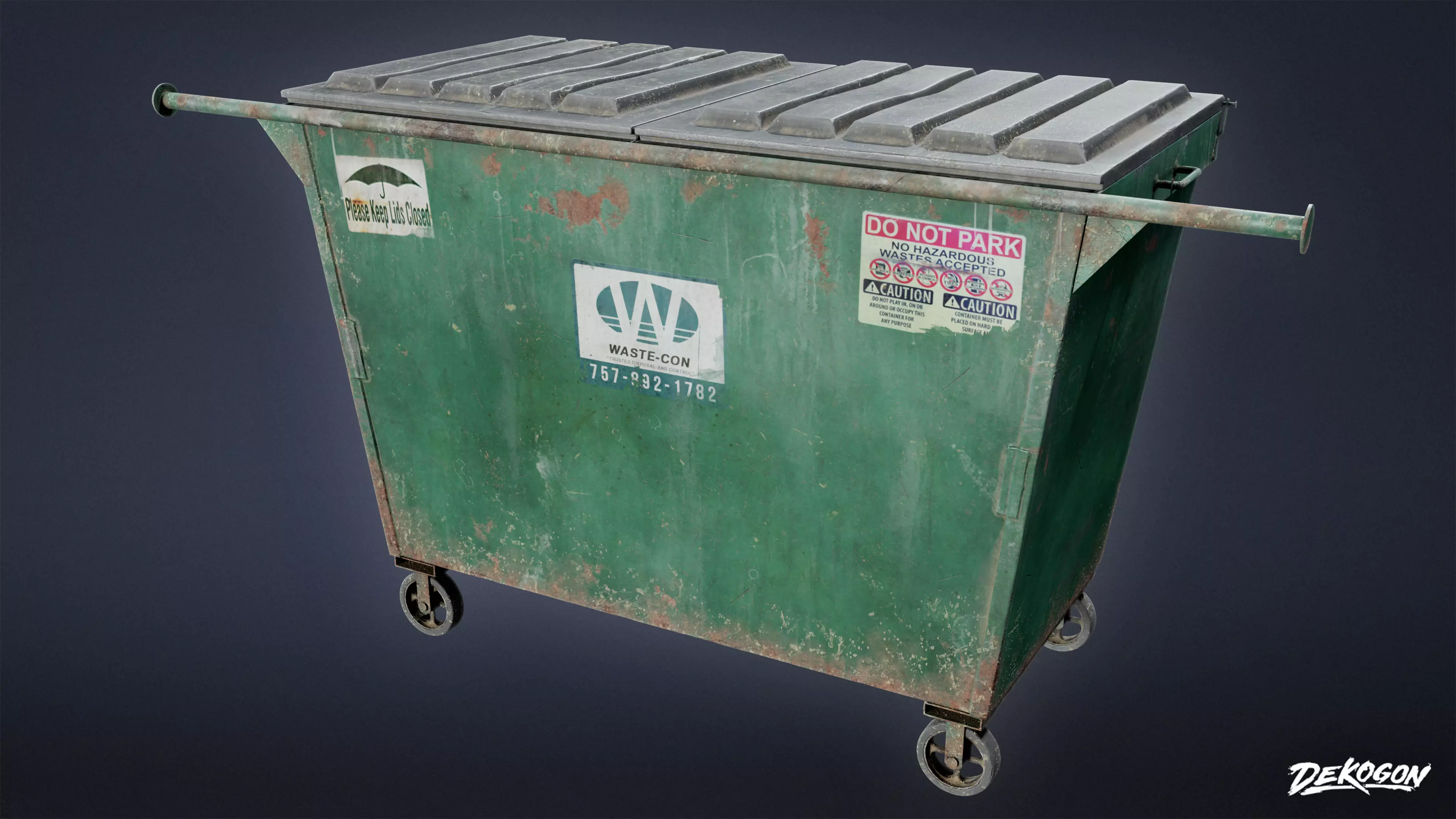 TRASH - Dumpster Small 01 - LOW POLY AND NANITE Low-poly 3D model_0