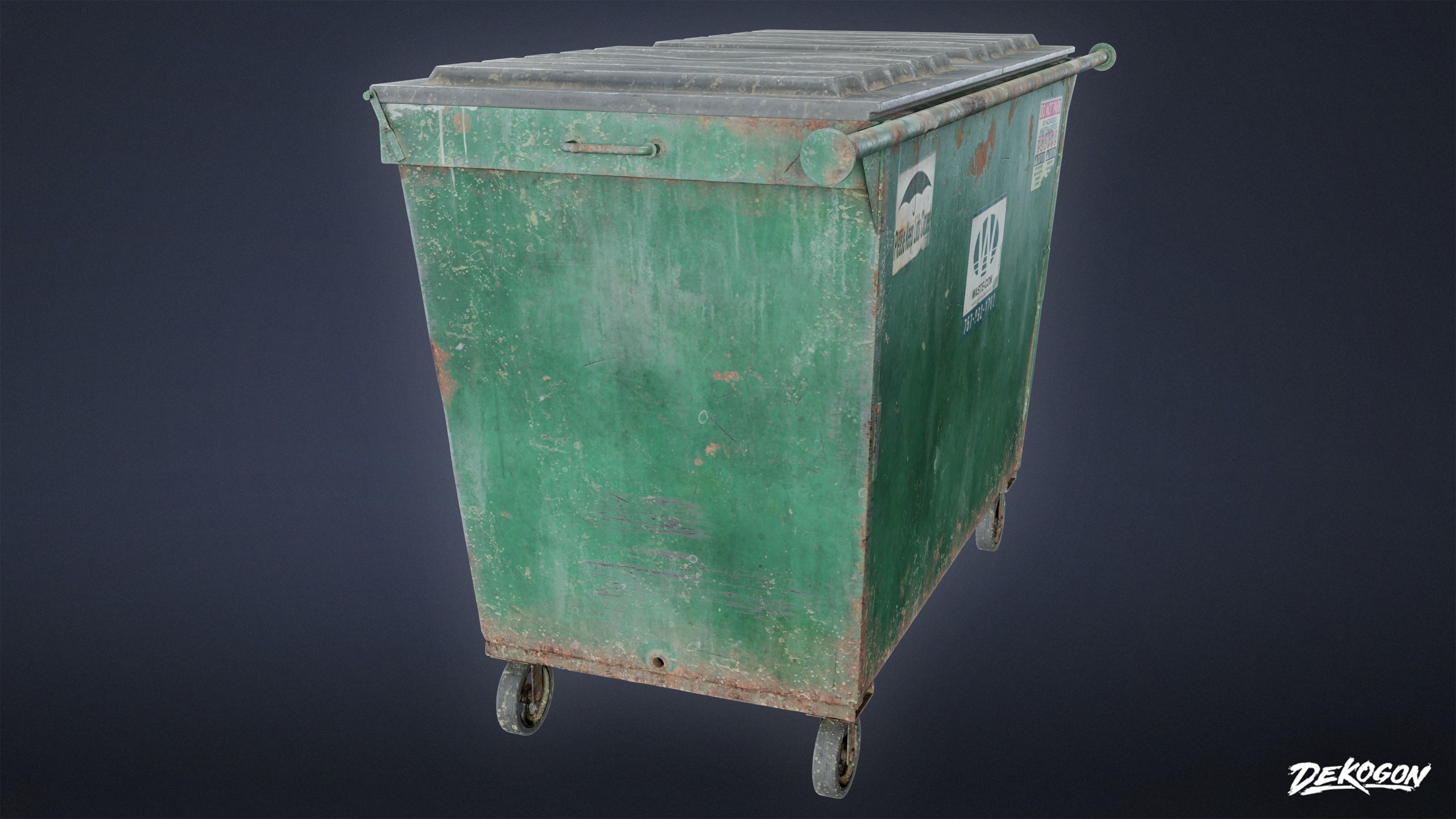 TRASH - Dumpster Small 01 - LOW POLY AND NANITE Low-poly 3D model_2