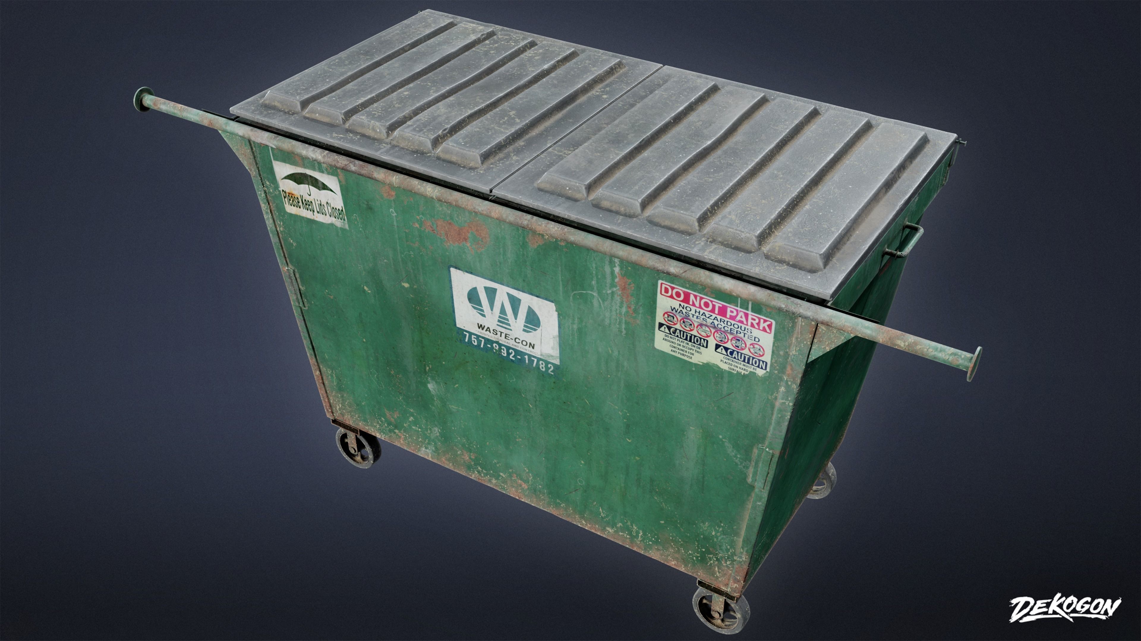 TRASH - Dumpster Small 01 - LOW POLY AND NANITE Low-poly 3D model_4
