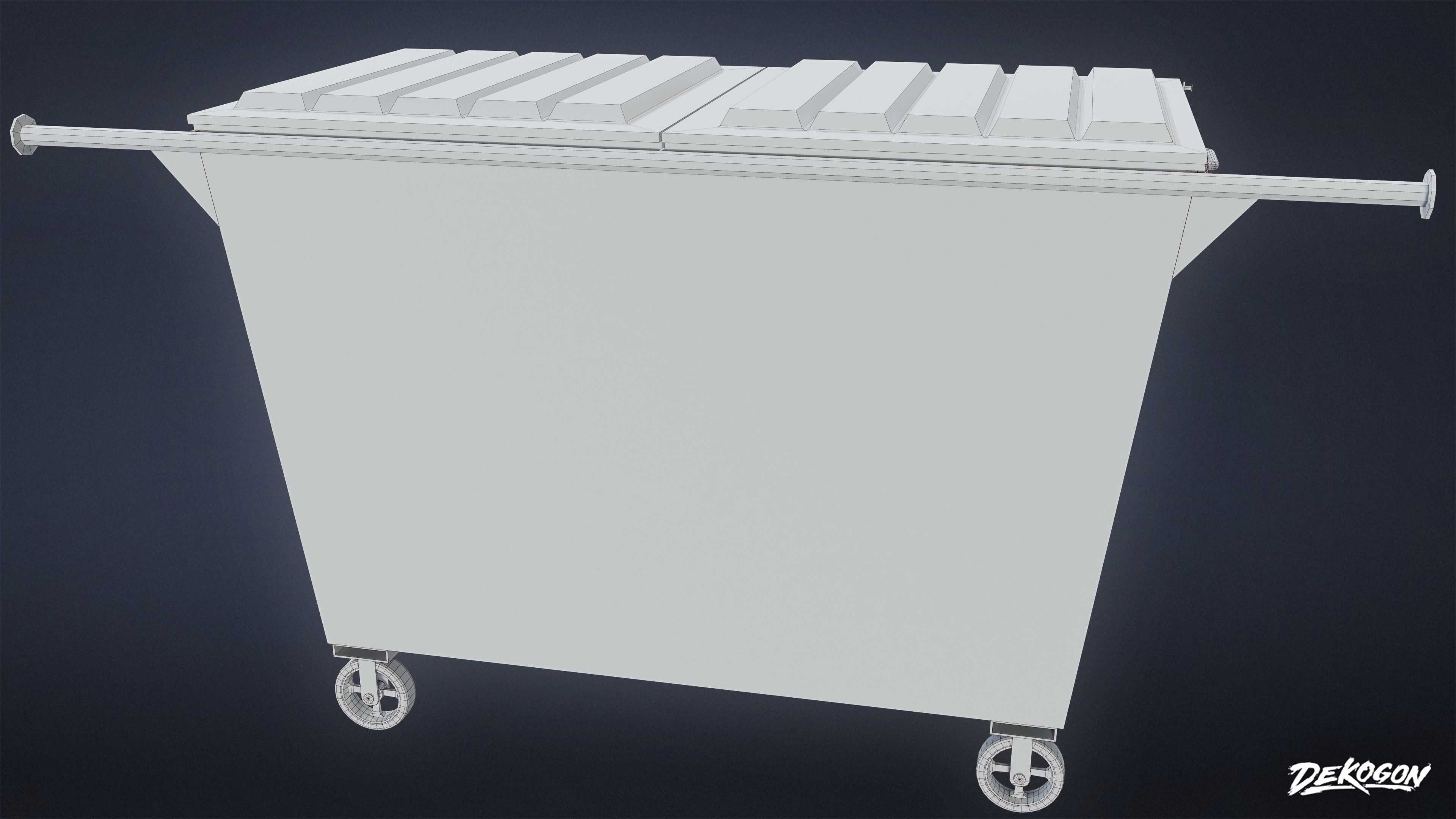 TRASH - Dumpster Small 01 - LOW POLY AND NANITE Low-poly 3D model_9