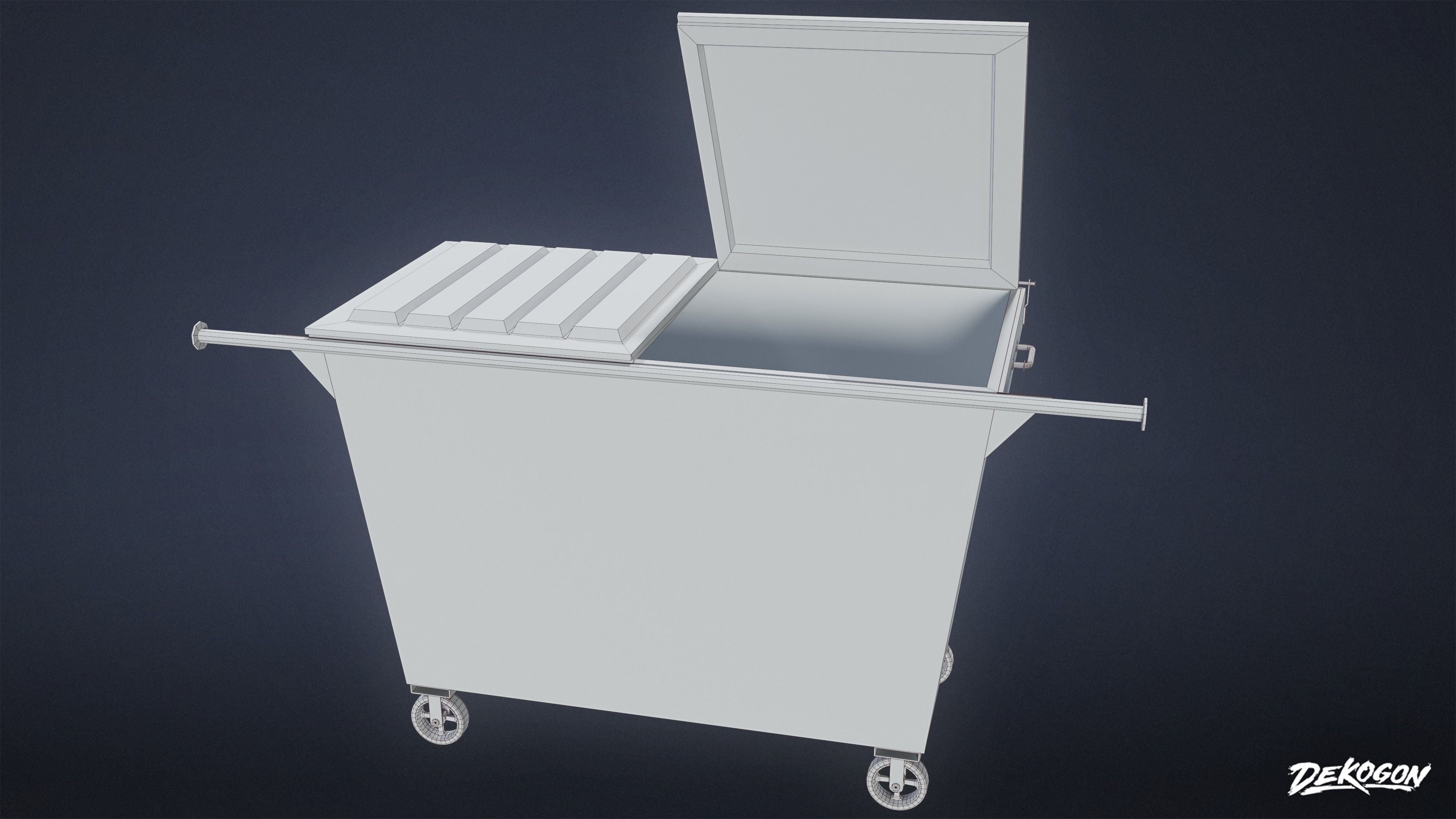 TRASH - Dumpster Small 01 - LOW POLY AND NANITE Low-poly 3D model_7