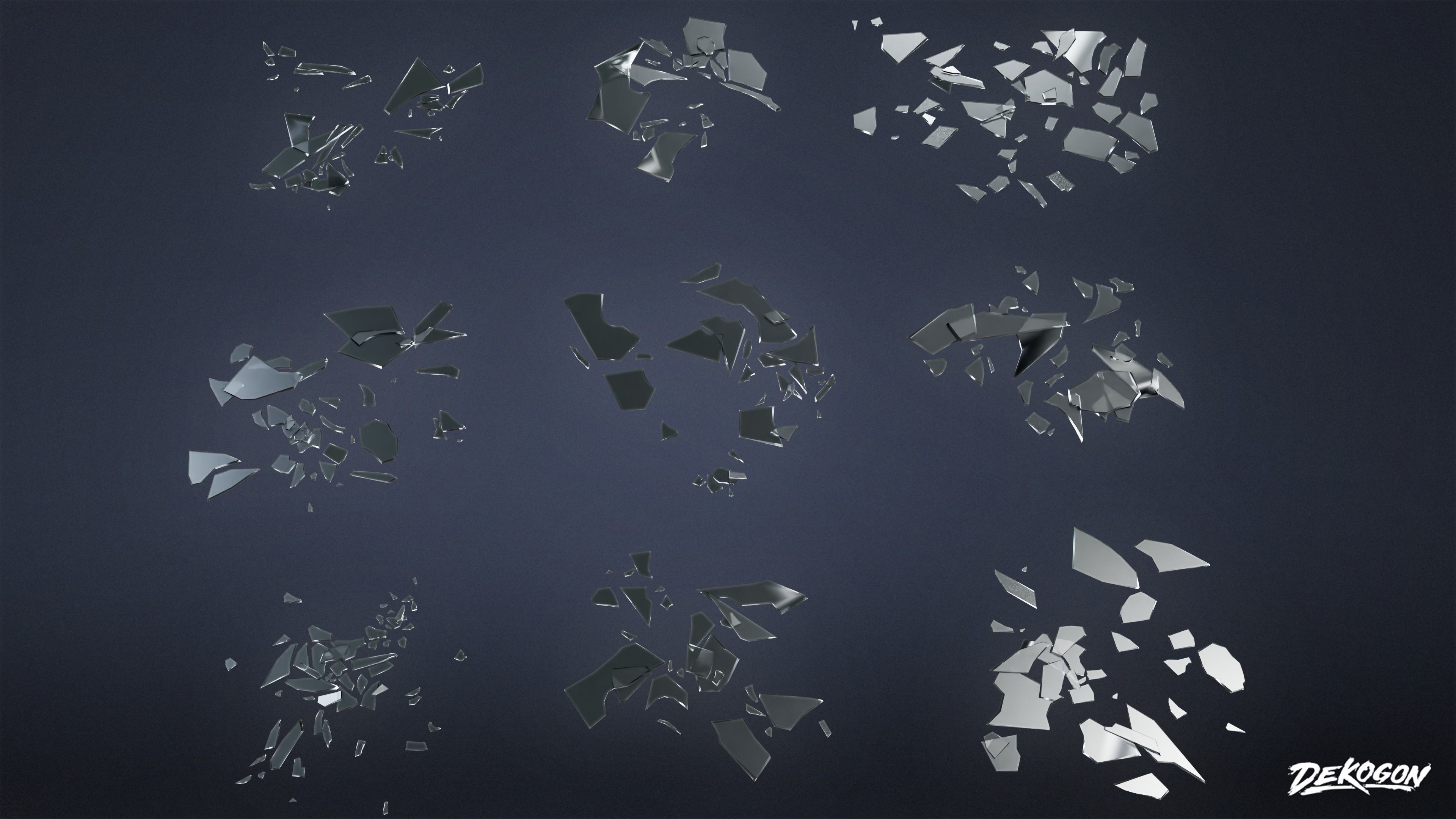 TRASH - Glass Shards 01 - LOW POLY Low-poly 3D model_10