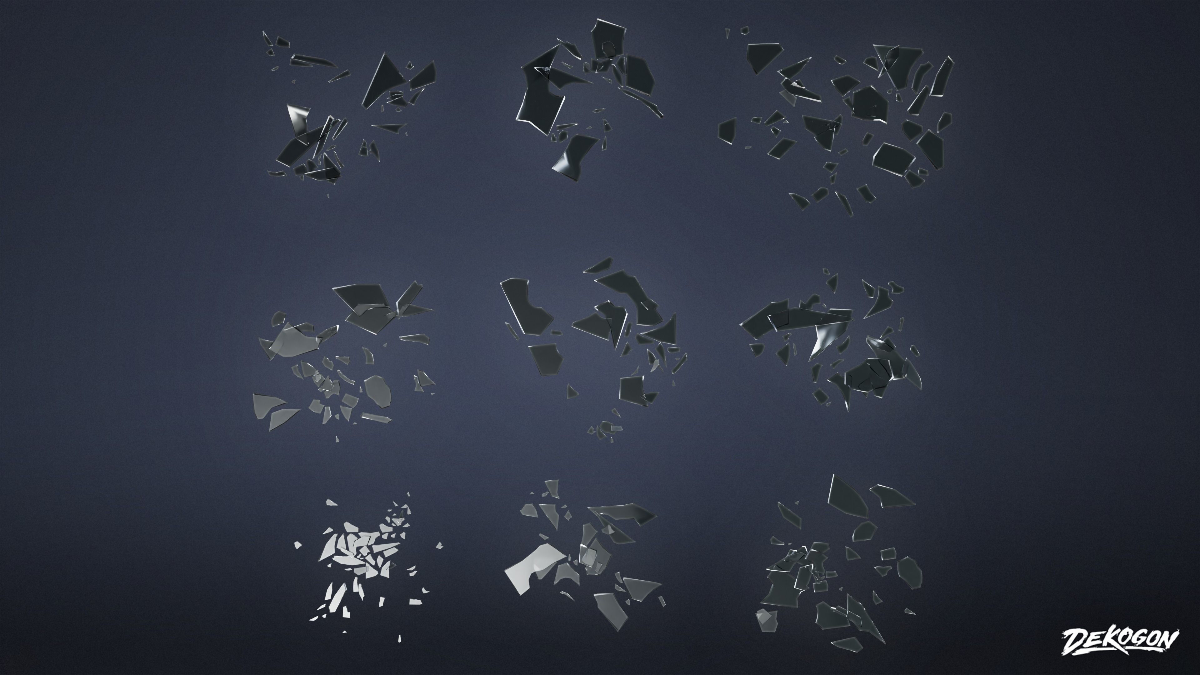 TRASH - Glass Shards 01 - LOW POLY Low-poly 3D model_1