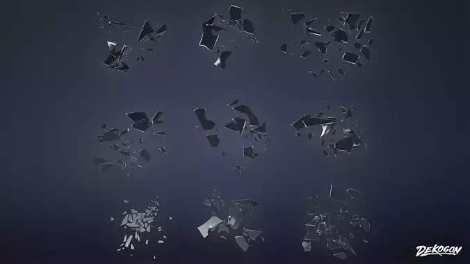 TRASH - Glass Shards 01 - LOW POLY Low-poly 3D model