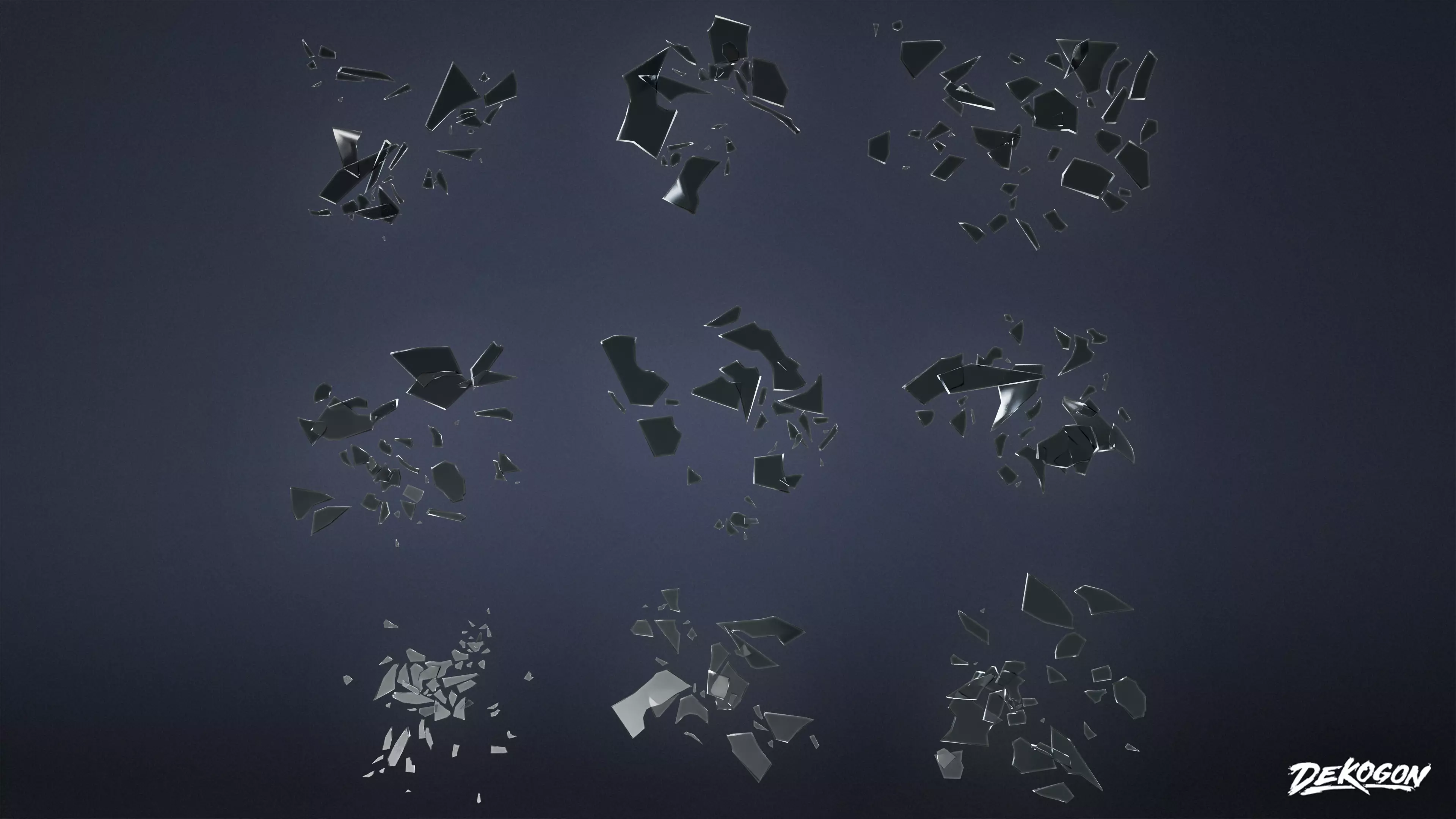 TRASH - Glass Shards 01 - LOW POLY Low-poly 3D model_0