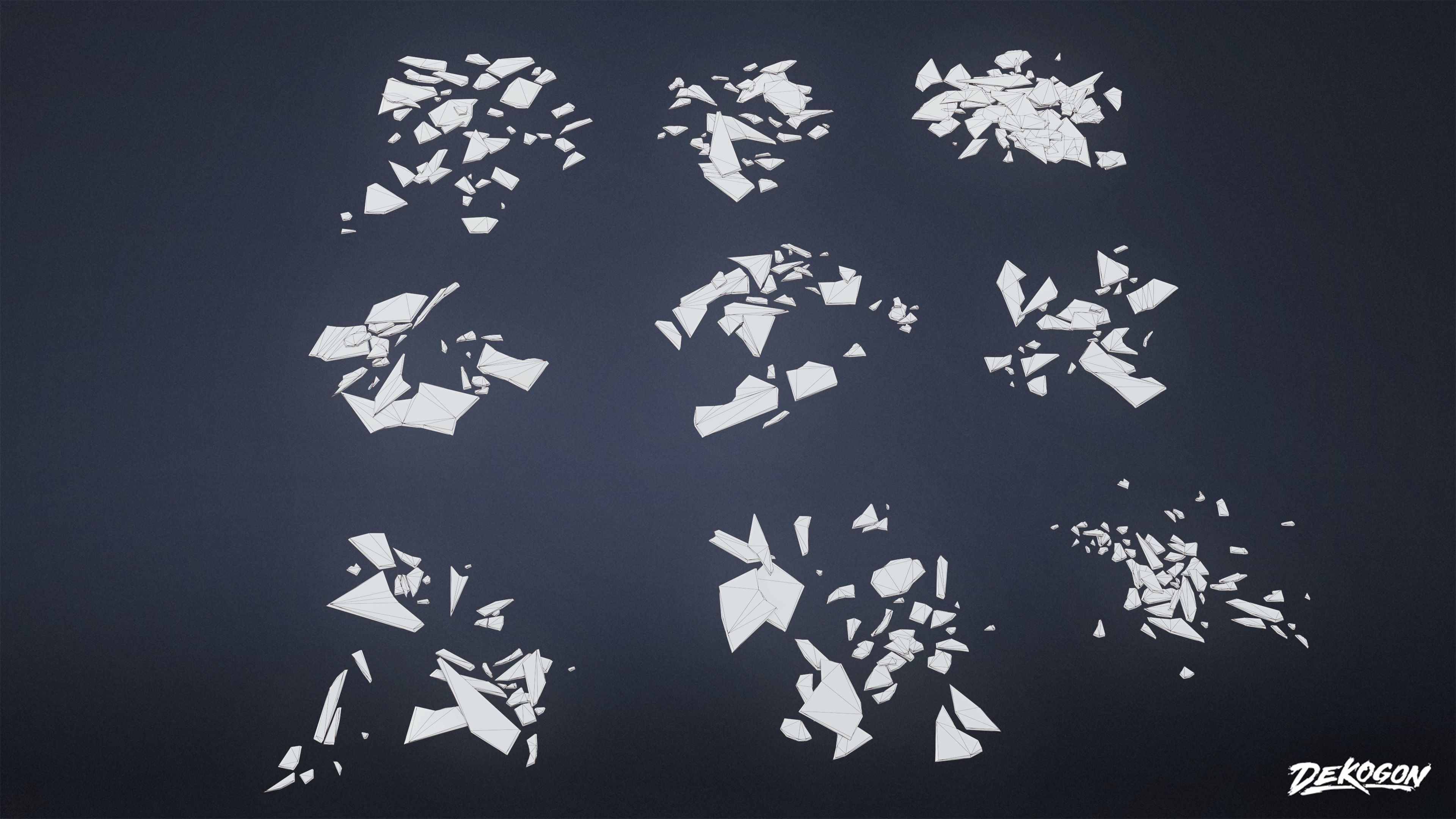 TRASH - Glass Shards 01 - LOW POLY Low-poly 3D model_8