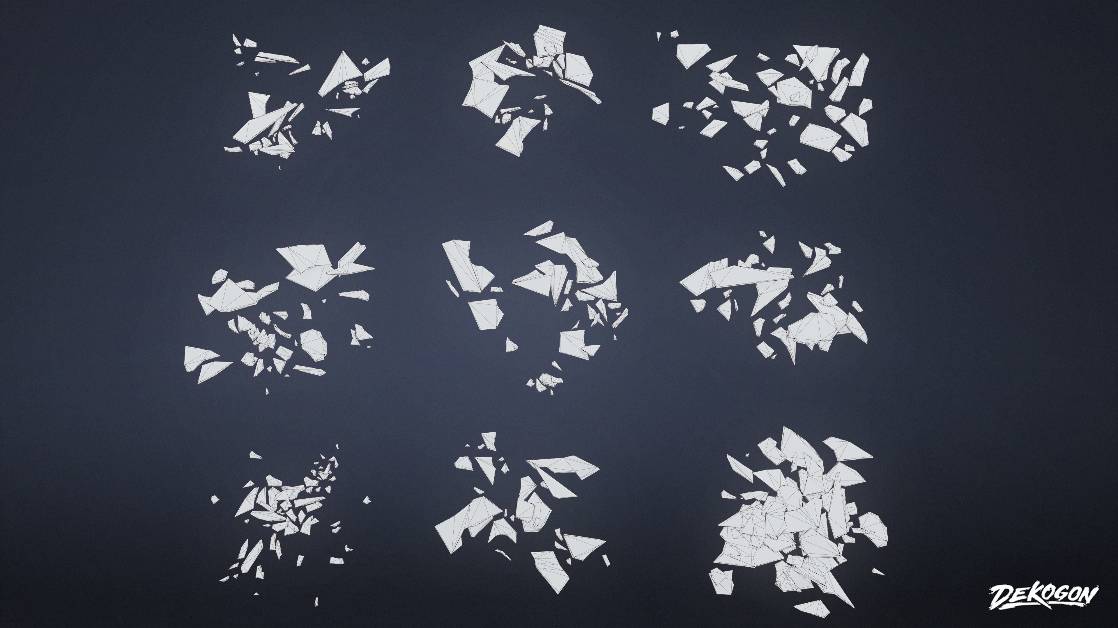 TRASH - Glass Shards 01 - LOW POLY Low-poly 3D model_7