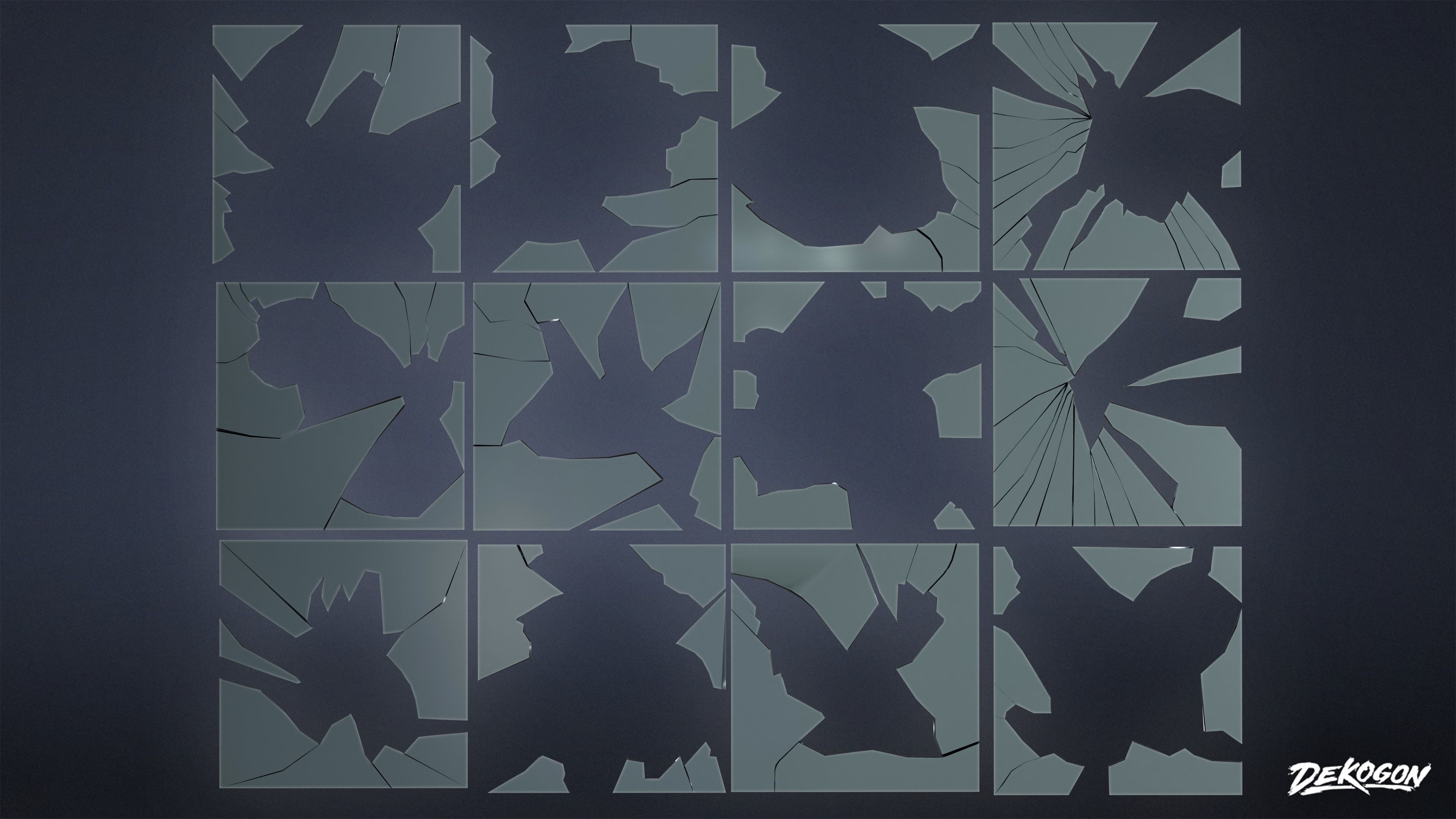 TRASH - Glass Shards 01 - LOW POLY Low-poly 3D model_12