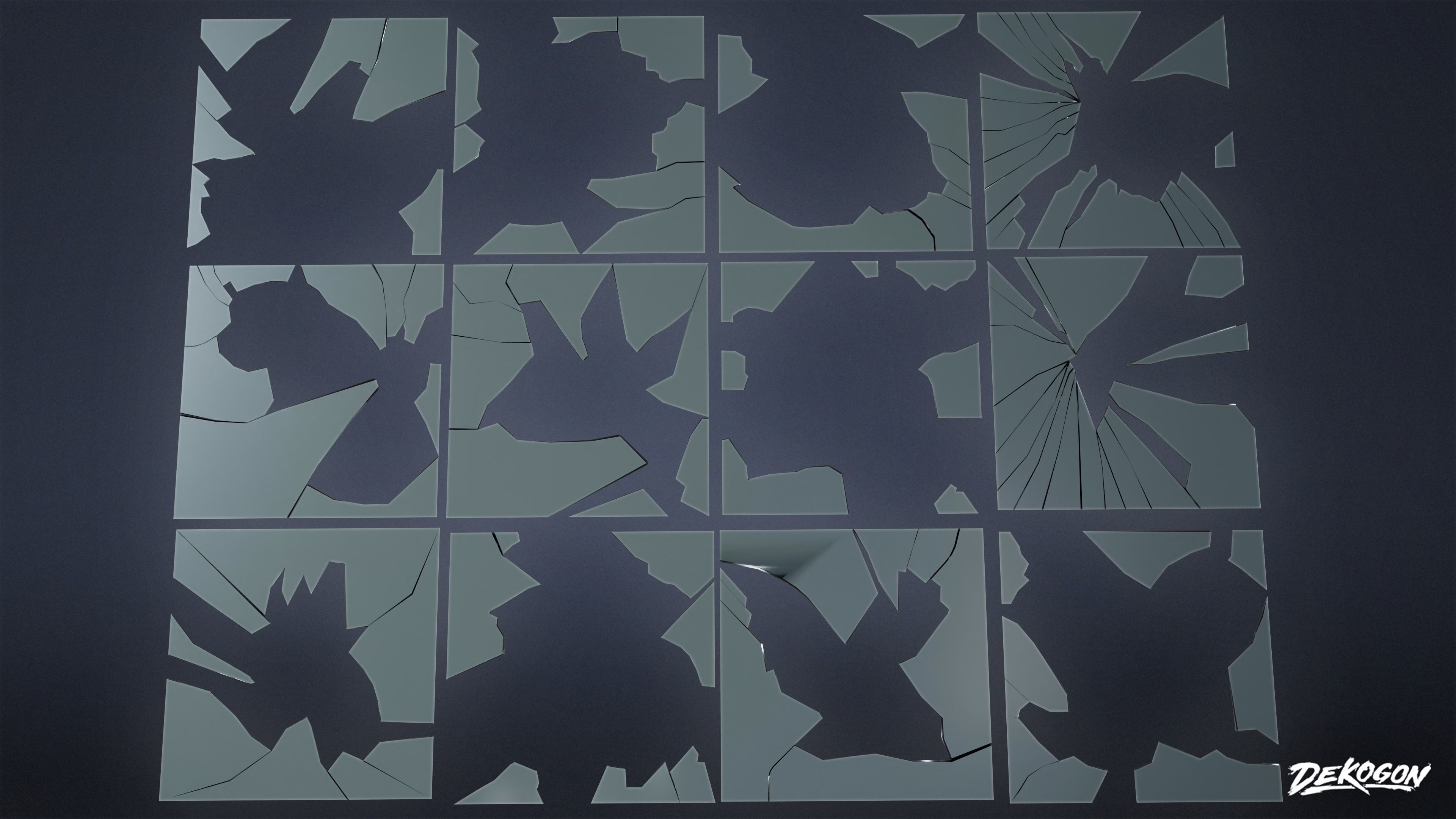 TRASH - Glass Shards 01 - LOW POLY Low-poly 3D model_11