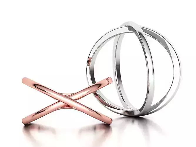 Crisscross Delicate ring  Classic Women crosses lines ring 3D print model