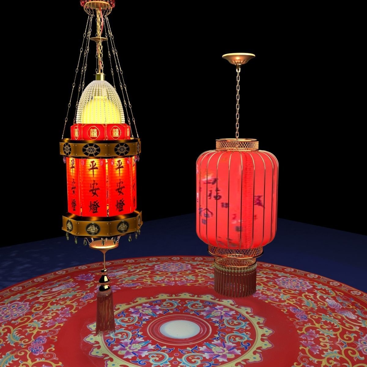 Chinese red  Lantern   3D model_5
