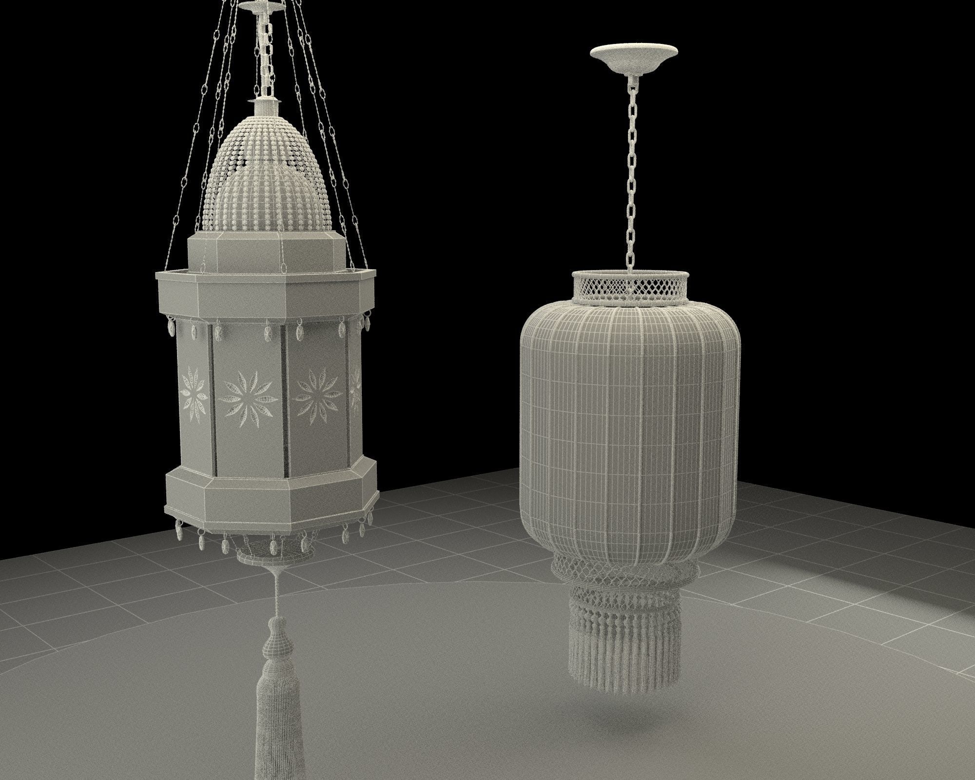Chinese red  Lantern   3D model_6