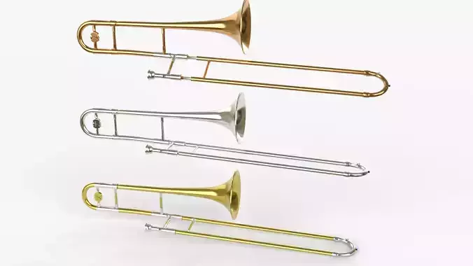Tenor Trombone Three Types of Materials   Brass  Copper Silve