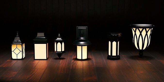 Gothic Lamps Low-poly 3D model