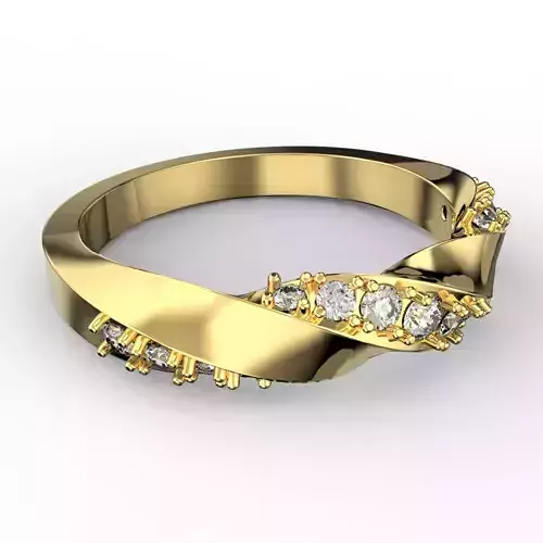 engagement wedding spiral ring gems 022ct Printing 3d file