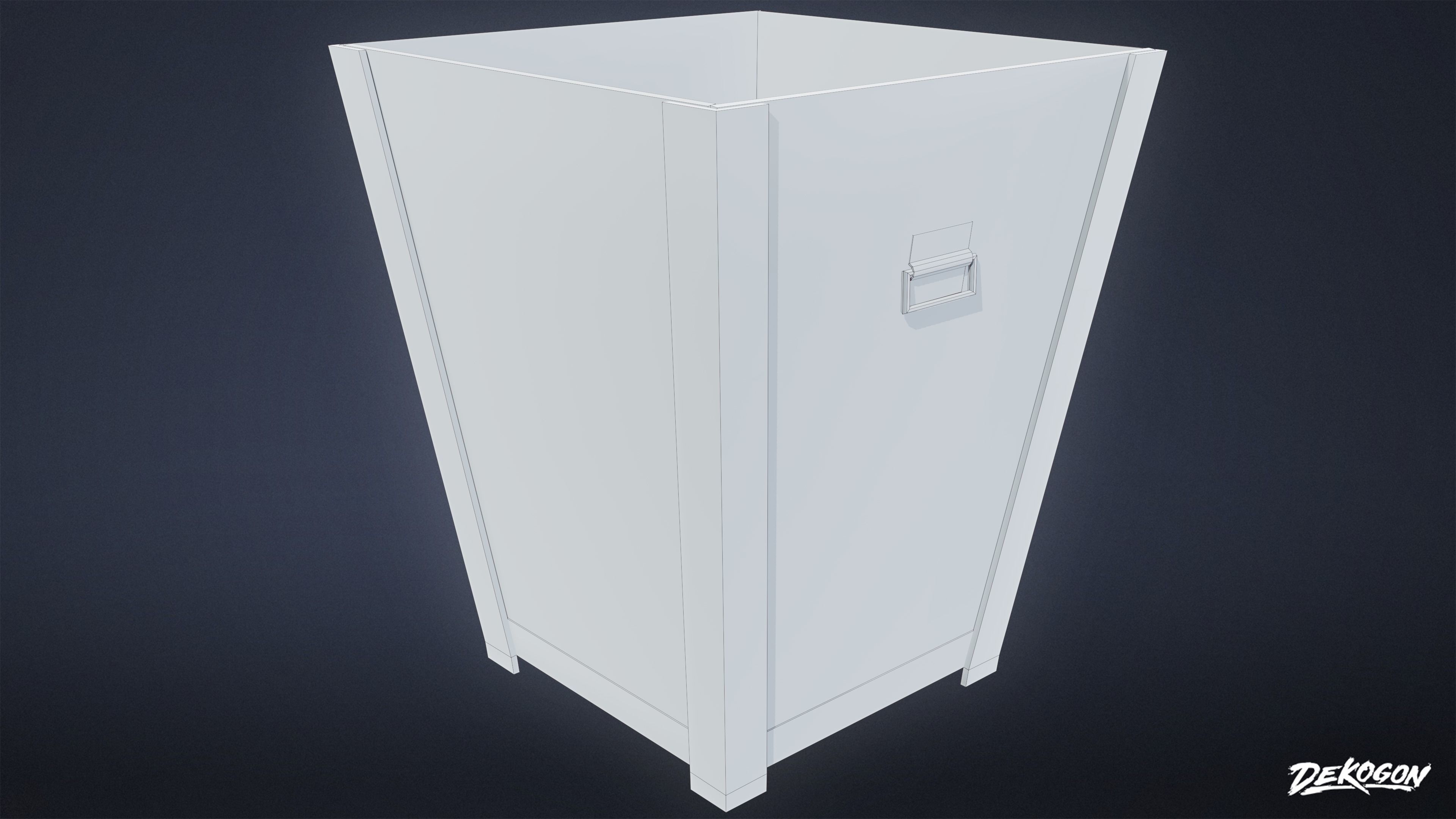 TRASH - Trash Can Set 34 - LOW POLY AND NANITE Low-poly 3D model_8