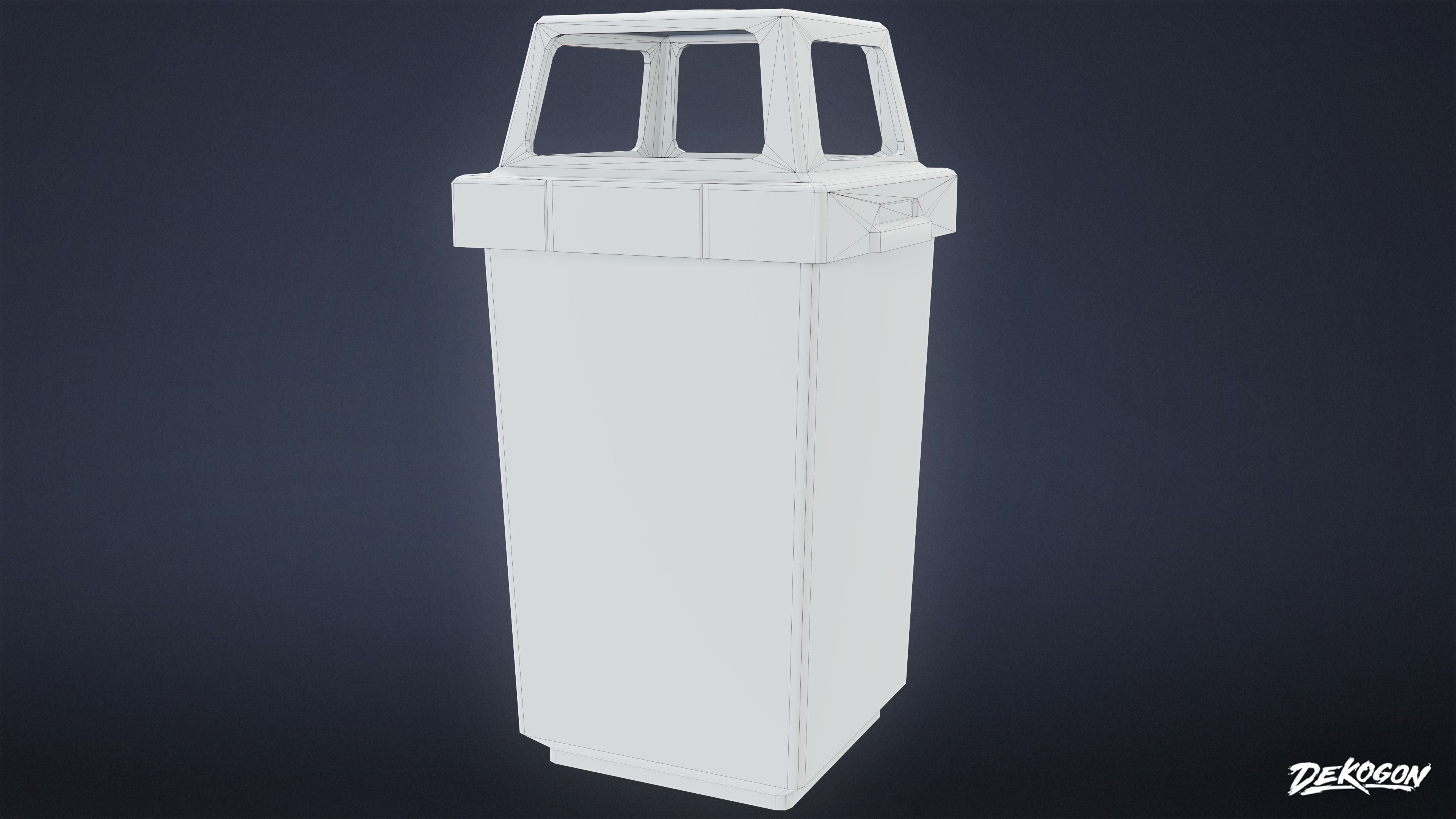 TRASH - Trash Can Set 34 - LOW POLY AND NANITE Low-poly 3D model_4